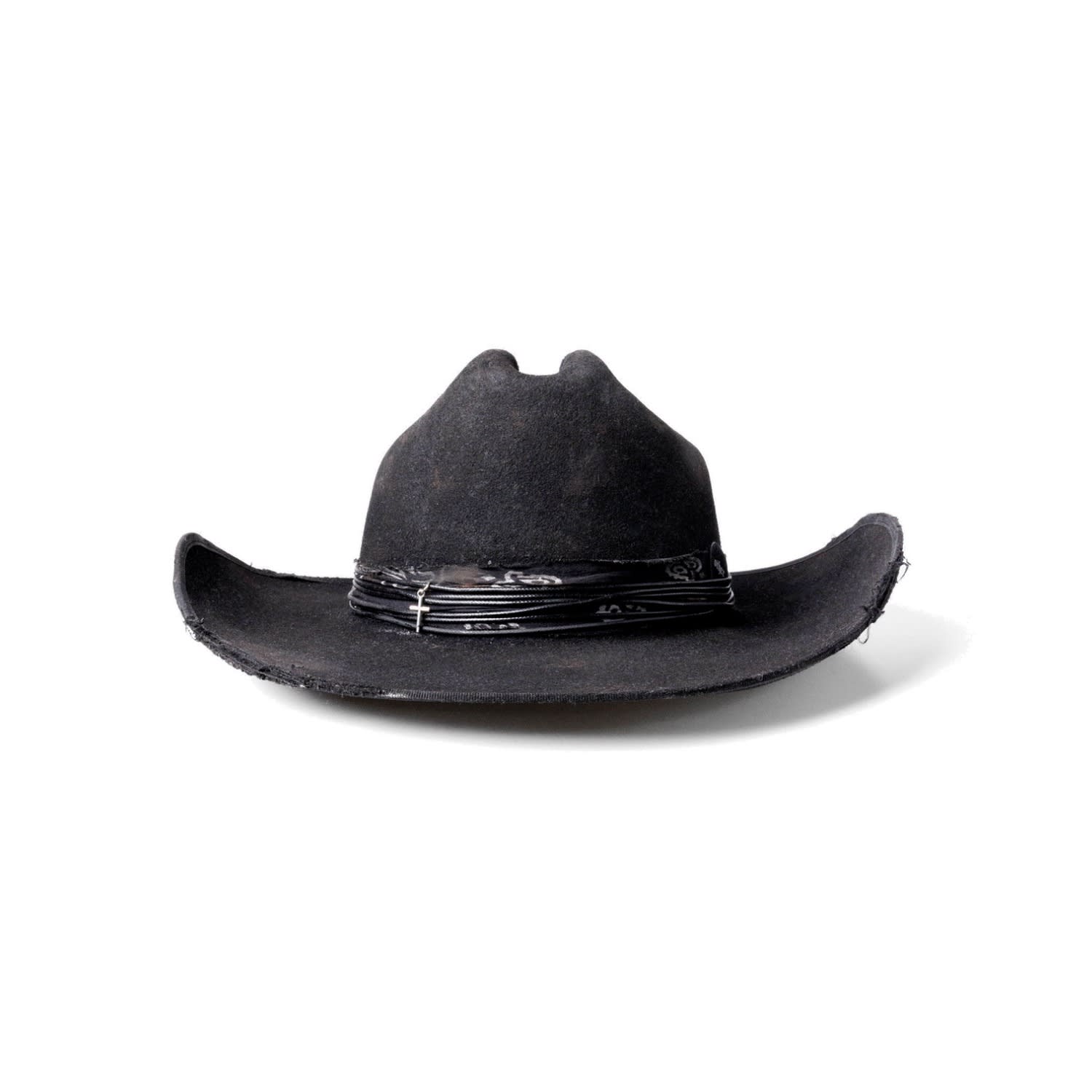 Other Uk Women's The Outlaw Cowboy Hat - Heavy Relic Black In Blue