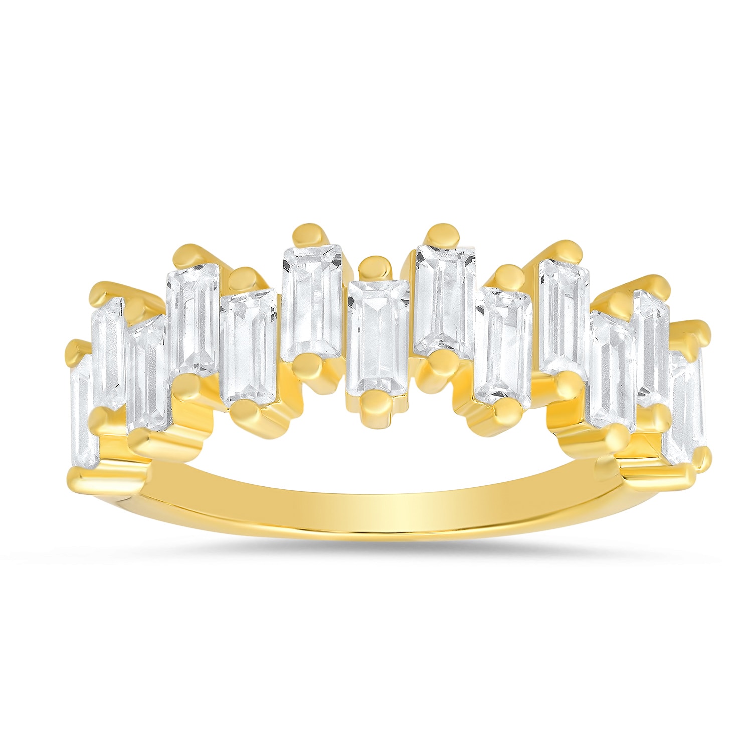 Kylie Harper Women's Gold Abstract Baguette-cut Diamond Cz Ring
