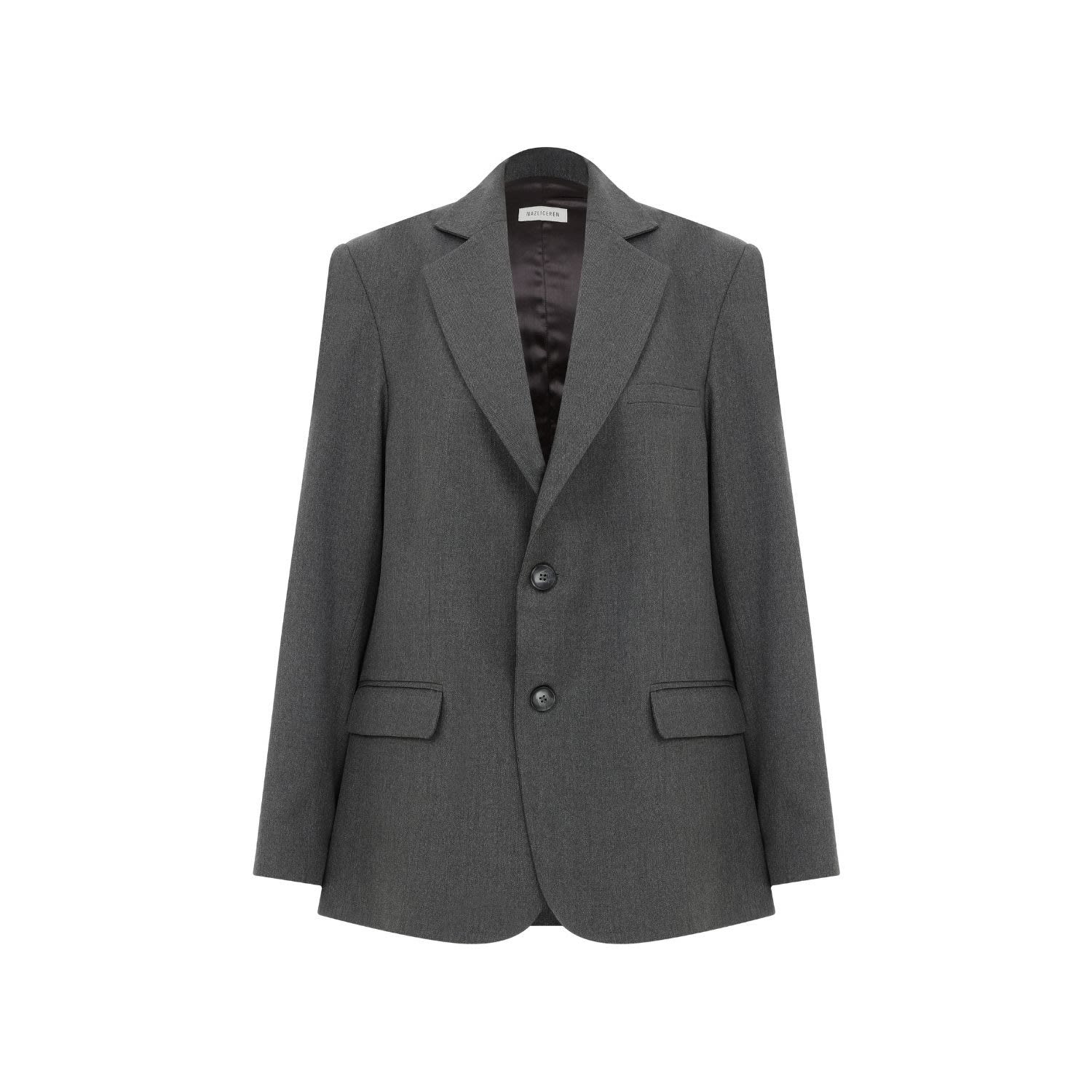 Nazli Ceren Women's Boxy Wool Blazer In Grey In Grey