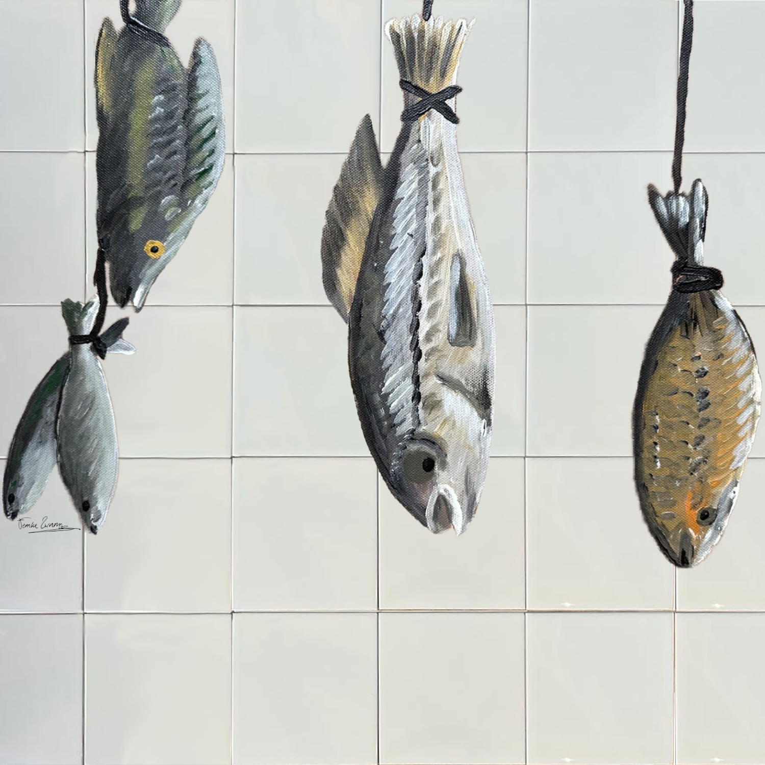 White / Grey / Brown Backsplash Tiles Fishmonger Catchii