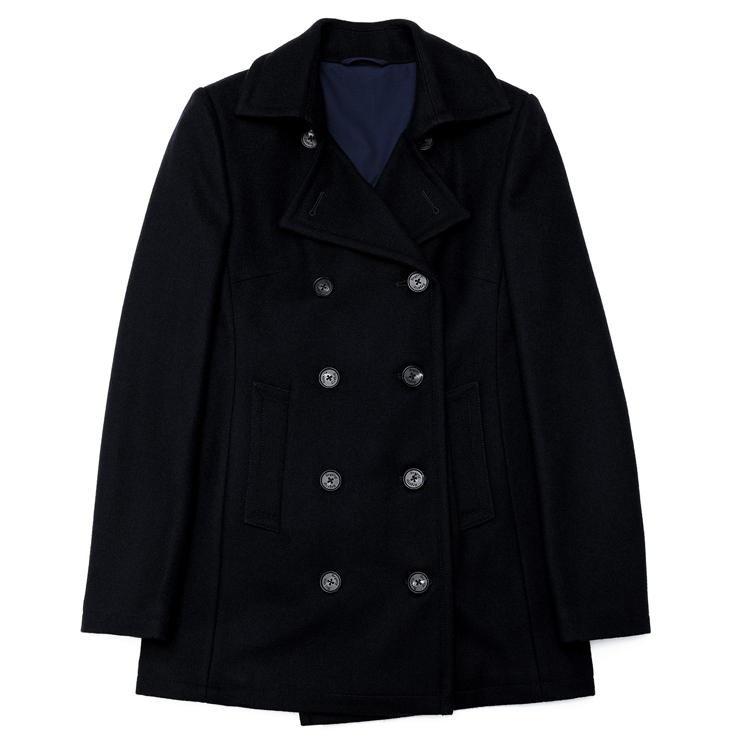 Women's Black Pea Coat | Hegarty | Wolf & Badger
