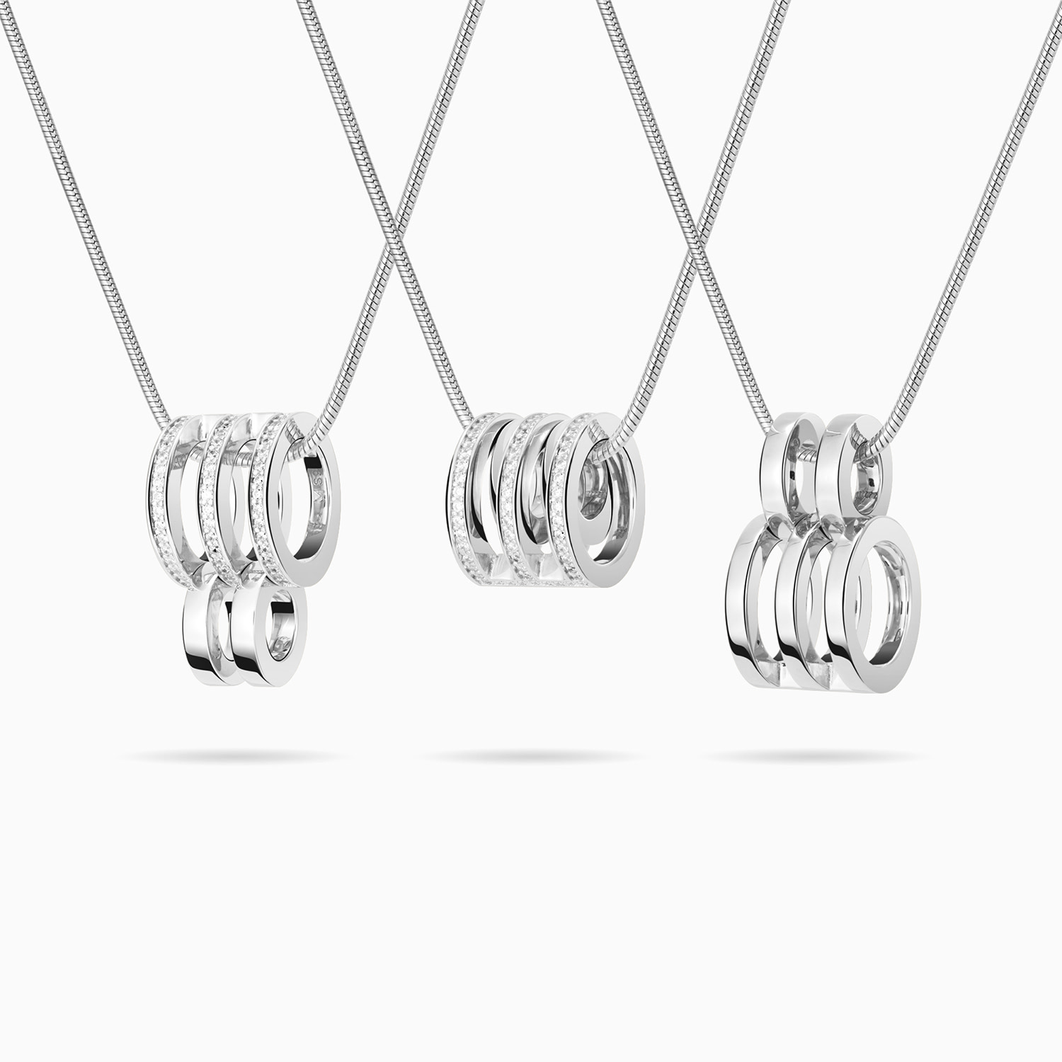 Women’s Kinetic Multi Hoop Necklace - Silver Meulien