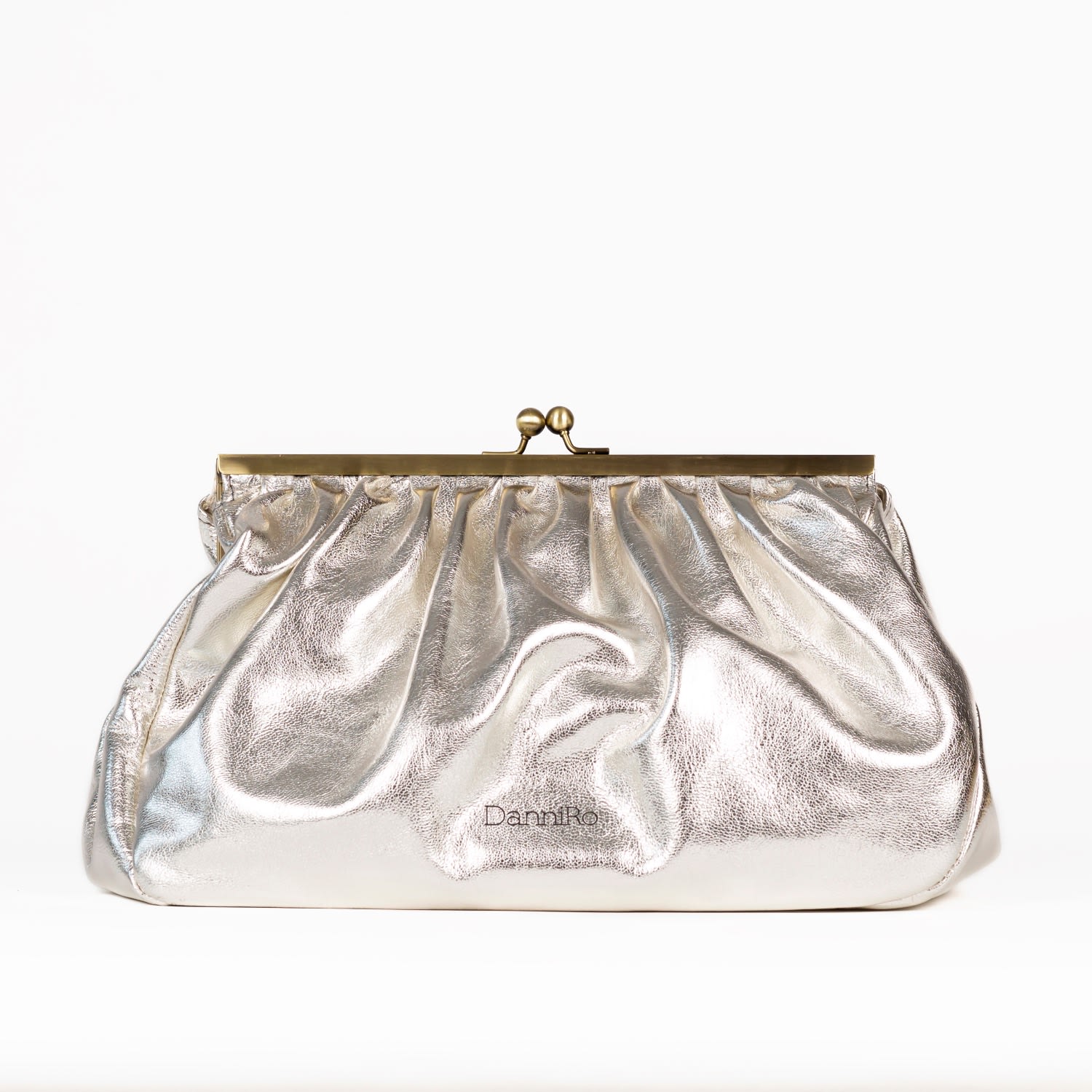 Women’s Porto Clutch - Silver Metallic Leather Danni Ro