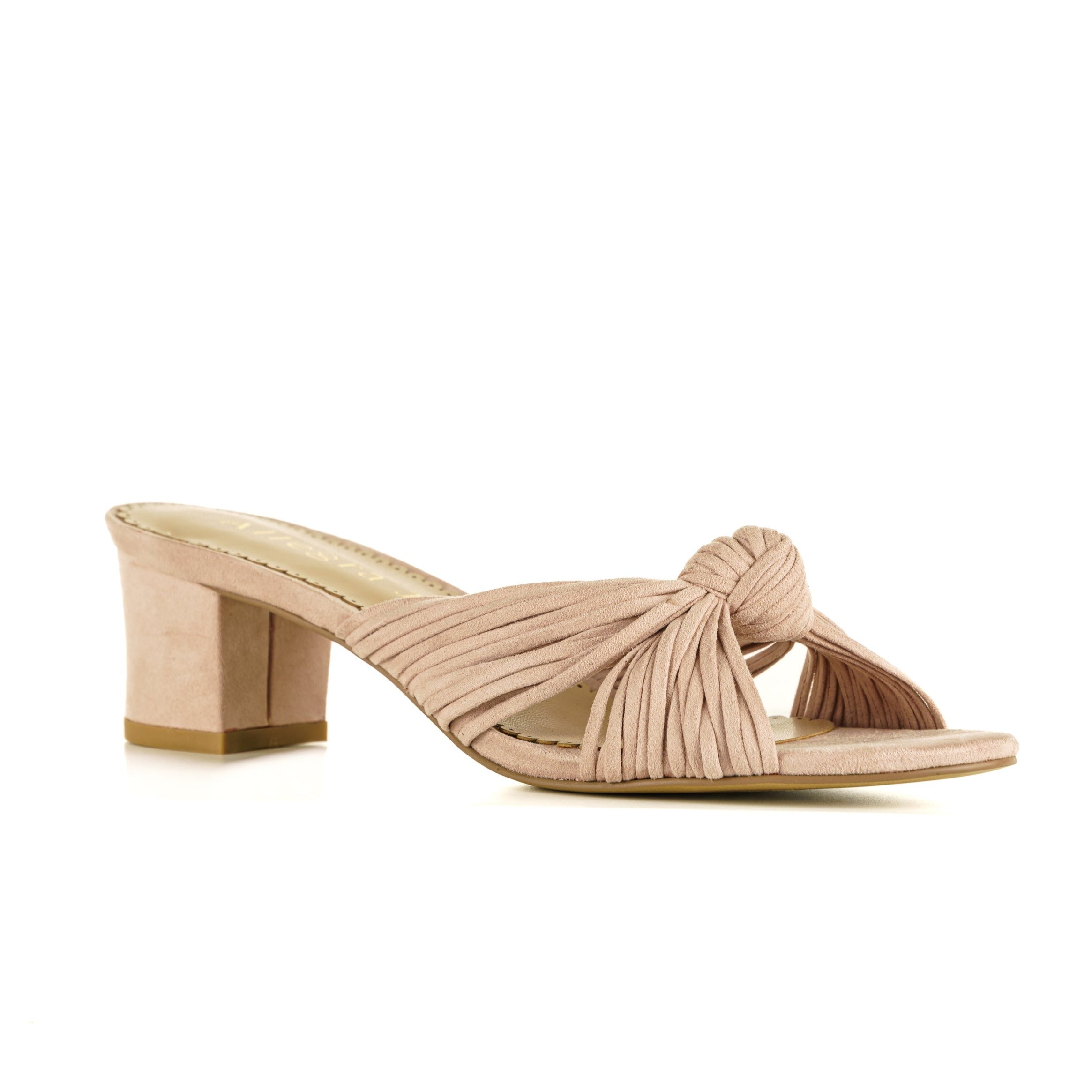 Allegra James Women's Neutrals / Pink / Purple Sophie Blush Soft Leather Block Heel Sandal In Pink/purple