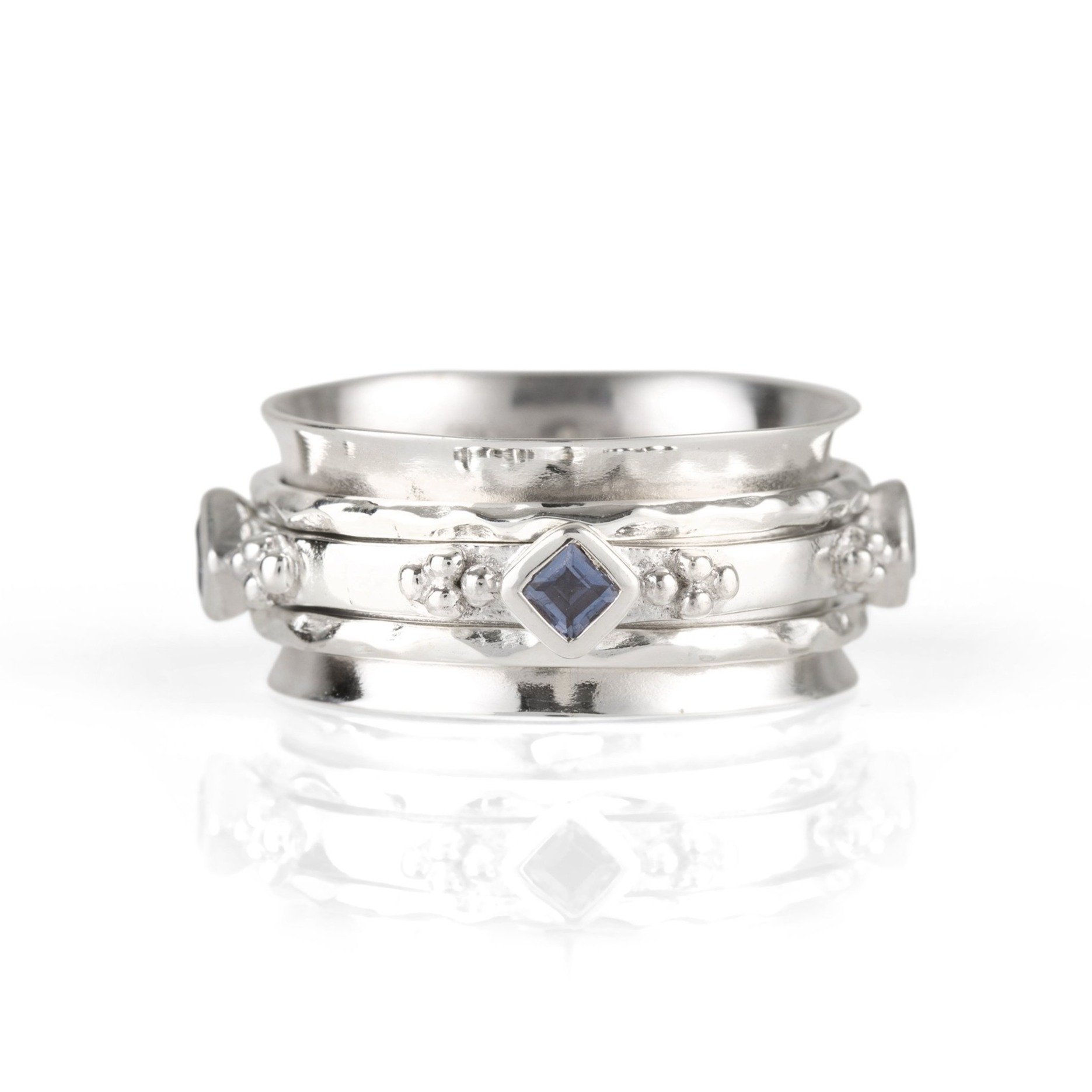 Charlotte's Web Jewellery Women's Blue Divinity Princess Silver Spinning Ring - Iolite In Blue