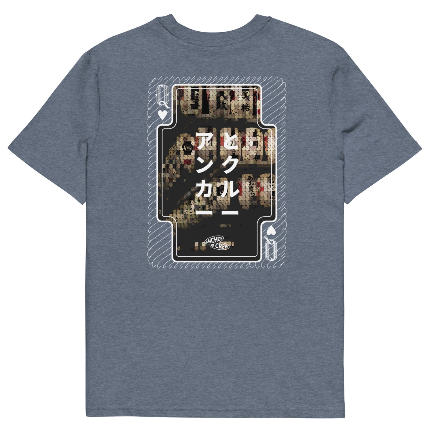 Anchor & Crew Dark Heather Blue One Japan Gurafiku Organic Cotton T-shirt - Women In Blue