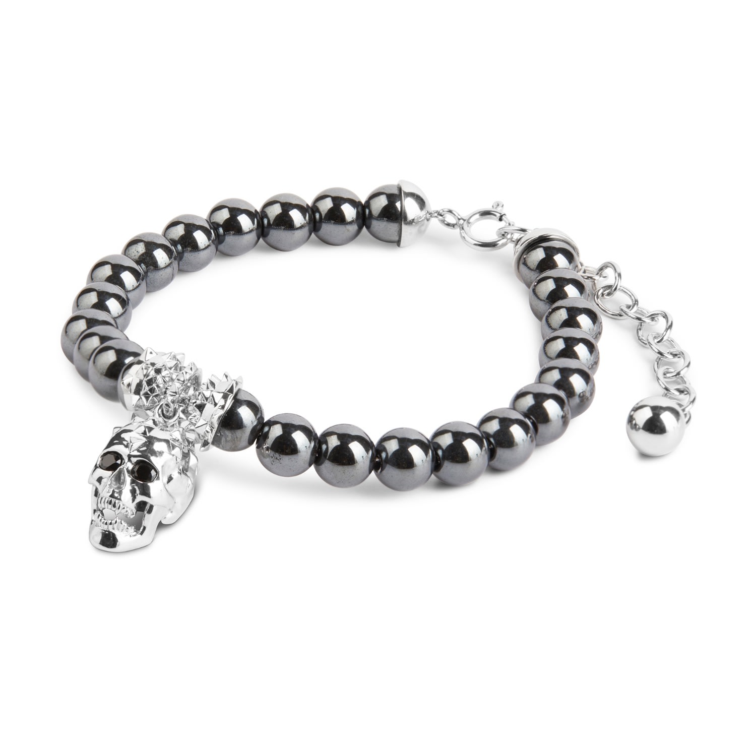 Women’s Skull Pearl Bracelet - Silver Kasun