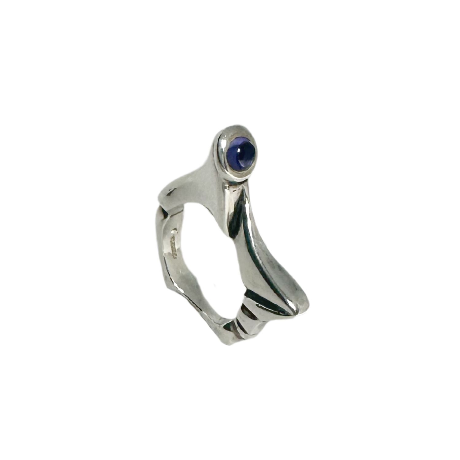 Tg-jewellery By Tamara Gervasio Women's Silver / Blue Pyramid Silver Iolite Cabochon Ring