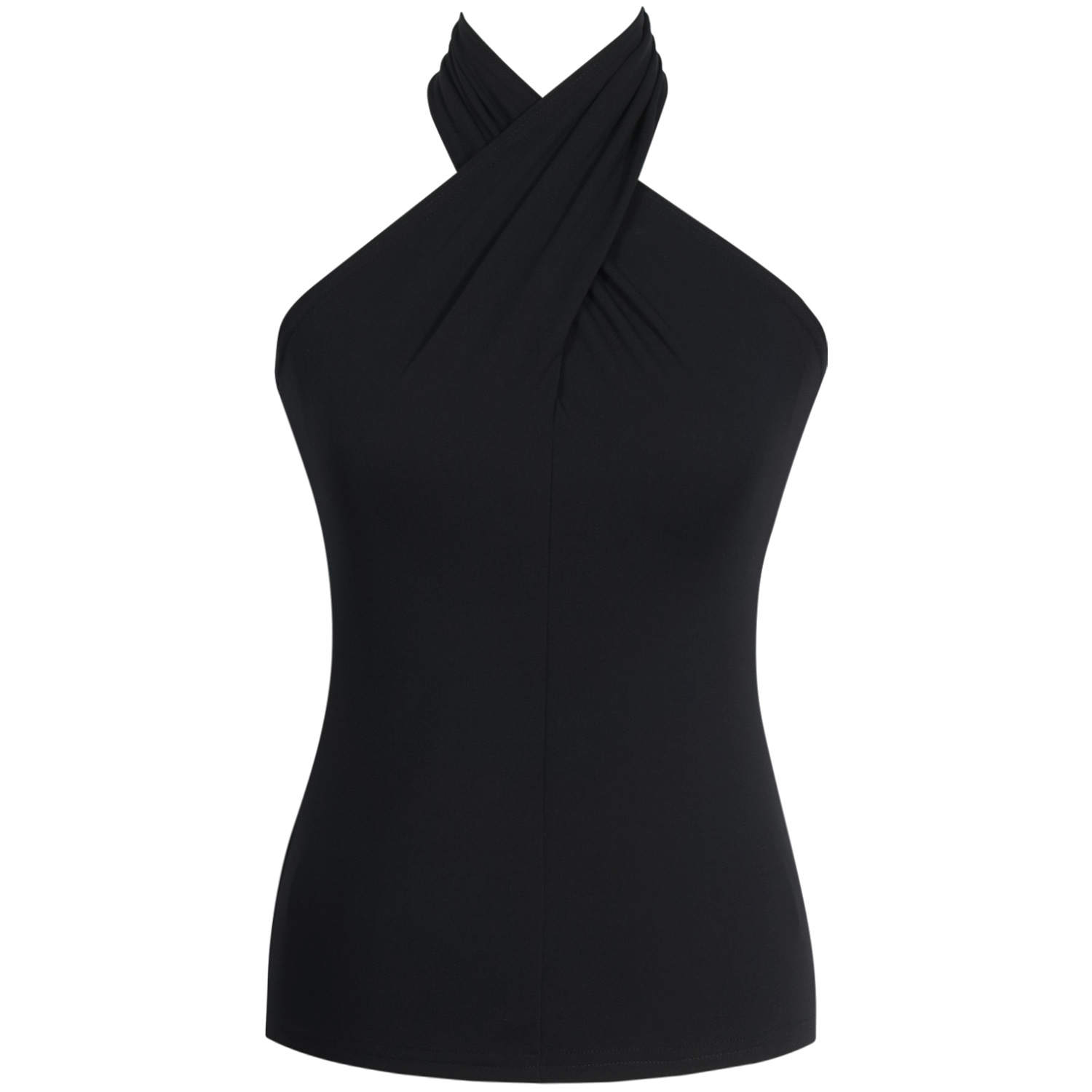Women's None Surrender Black Halter Neck Top | Medium | Me & Thee