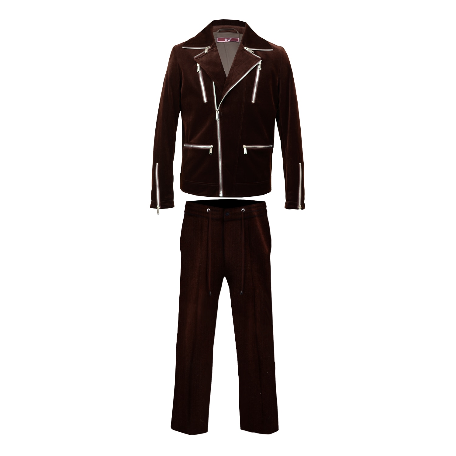 David Wej Men's Washington Corduroy Biker Set - Brown In Brown