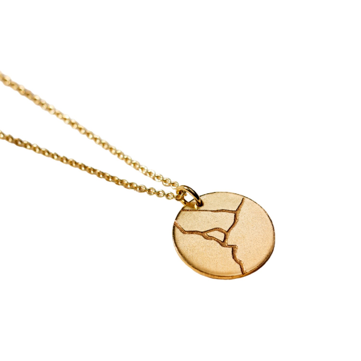 Posh Totty Designs Women's Yellow Gold Plated Kintsugi Disc Necklace In Gold