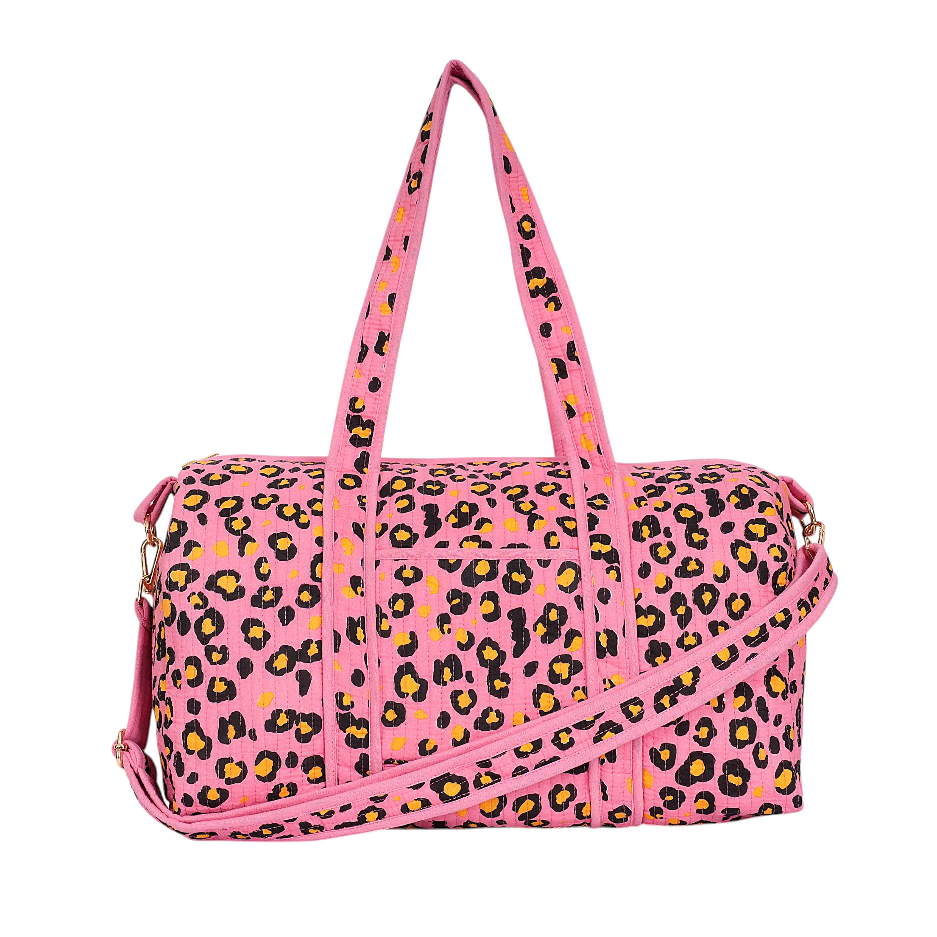 Women's The Leopard Cotton Weekender Pink | One Size | Conscious Yoga Collective