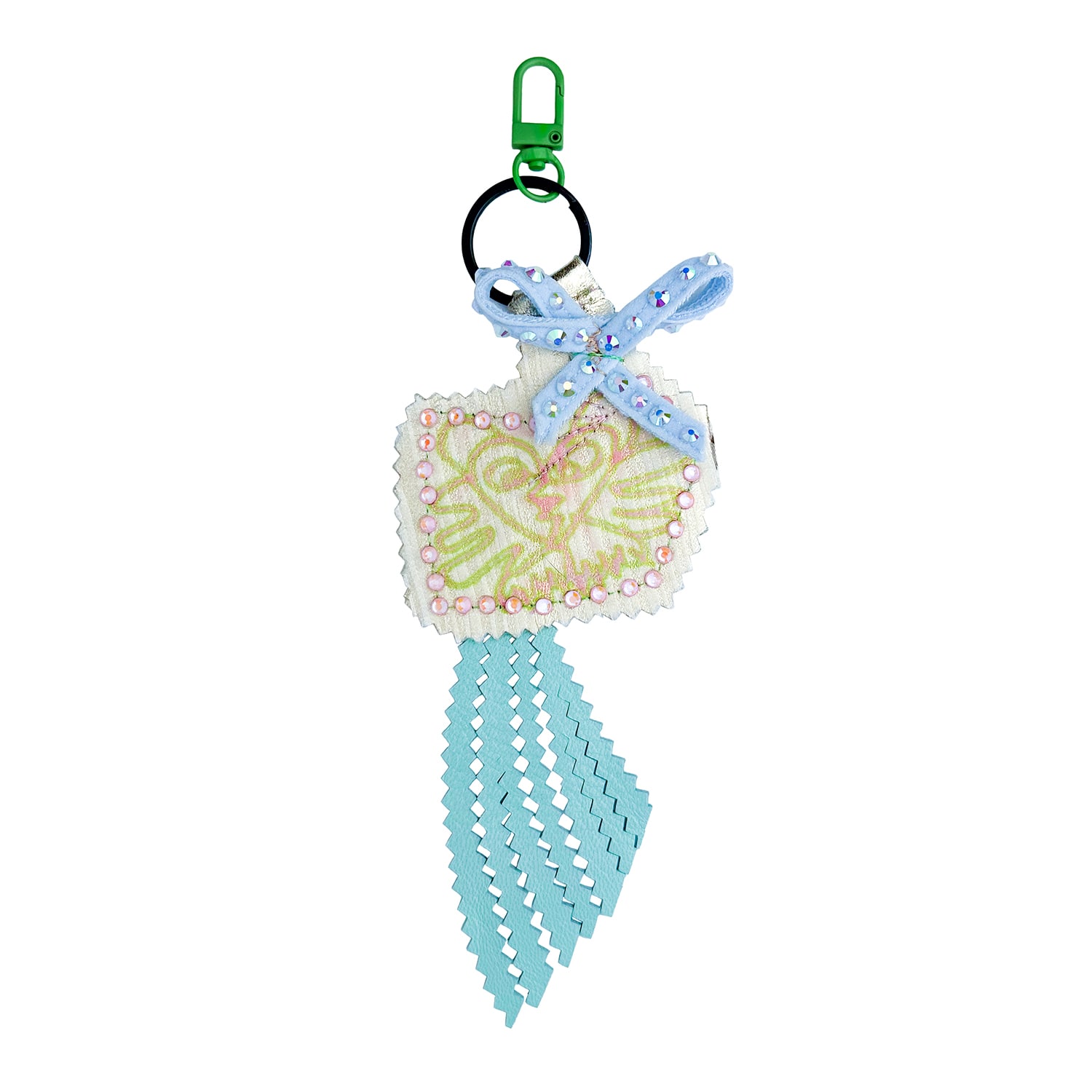 Women's Blue / Gold Acid Kitty Upcycled Gold Blue Sparkle Bag Charm | Acid Cat