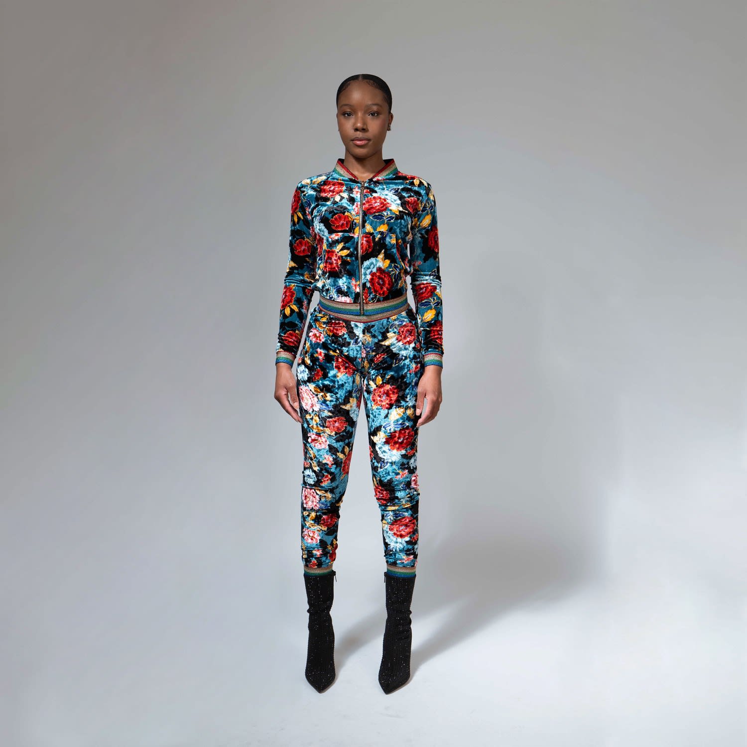 Eden Velour Floral Print Tracksuit | Maui X Lolita | Wolf & Badger