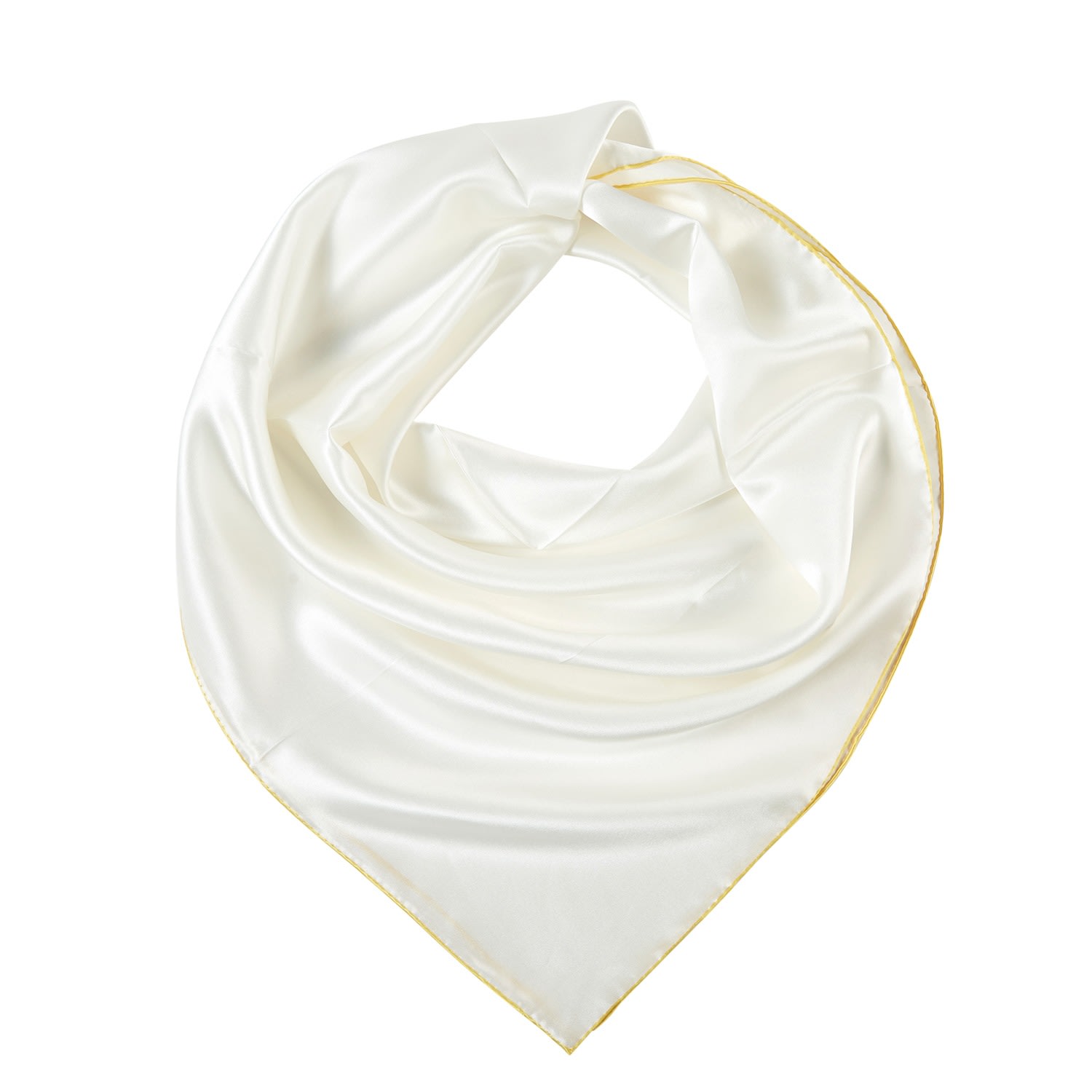 Women’s White Pure Silk Scarf Daffodil Solid Colour Collection Ivory Large Large Soft Strokes Silk