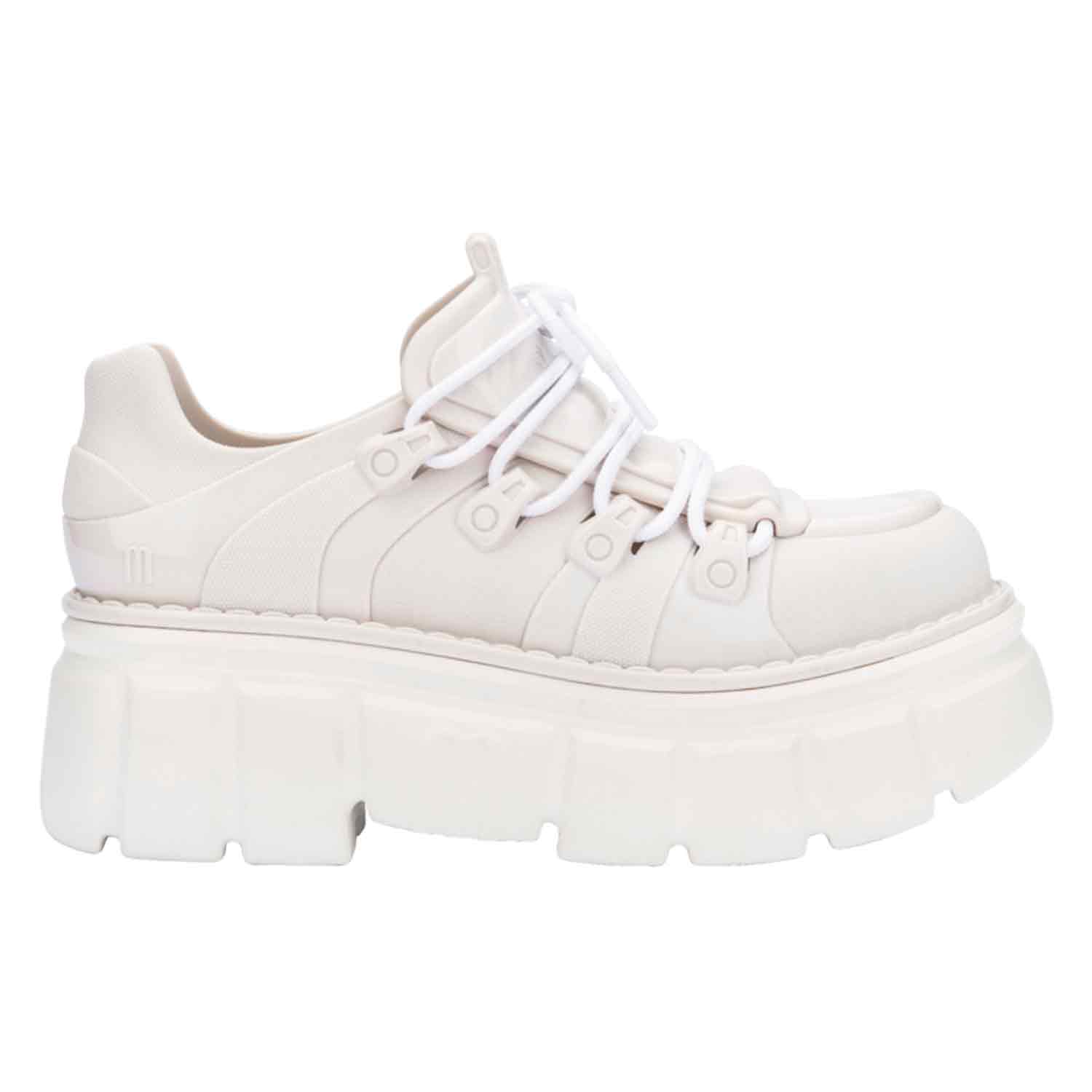 Melissa Women's Rebel Platform Combat Boot - White In White