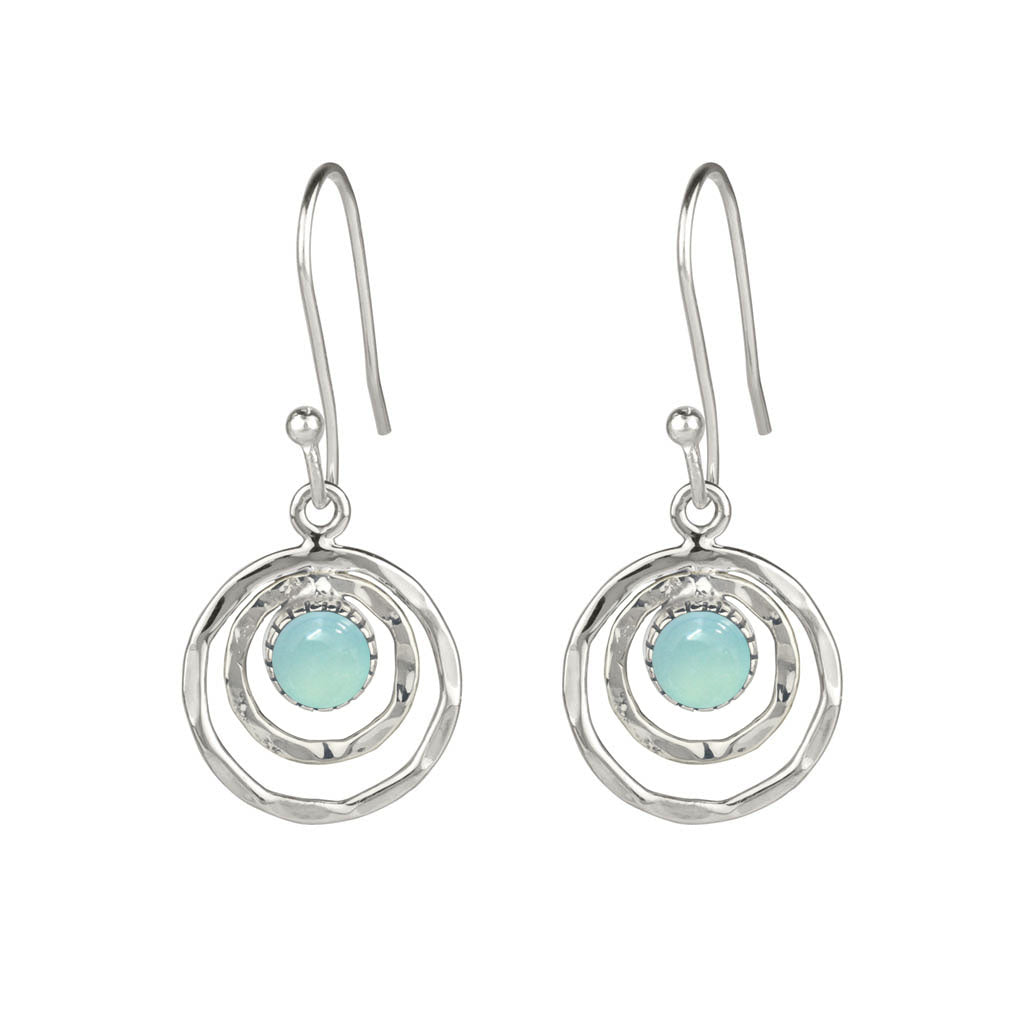 Women’s Blue Infinity Universe Silver Earrings - Chalcedony Charlotte’s Web Jewellery