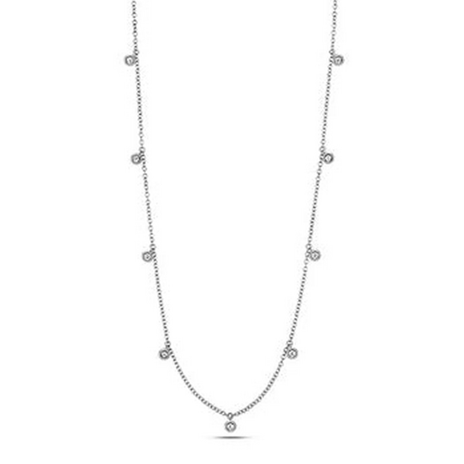 Cervin Blanc Women's Diamond By The Inch Rubover Necklace In 18ct White Gold