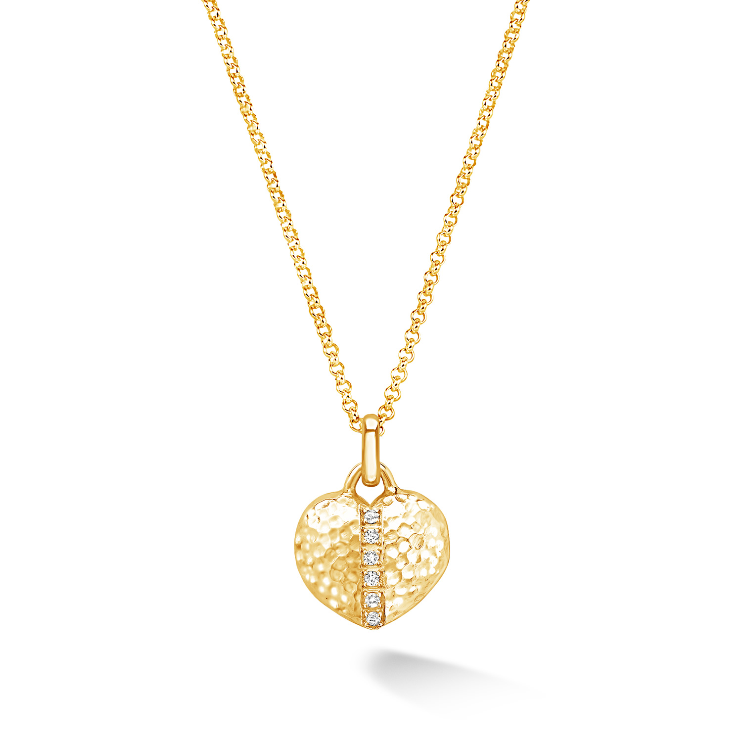 Dower & Hall Women's Gold Small White Sapphire Heart Lumiere Locket In Vermeil In Gold