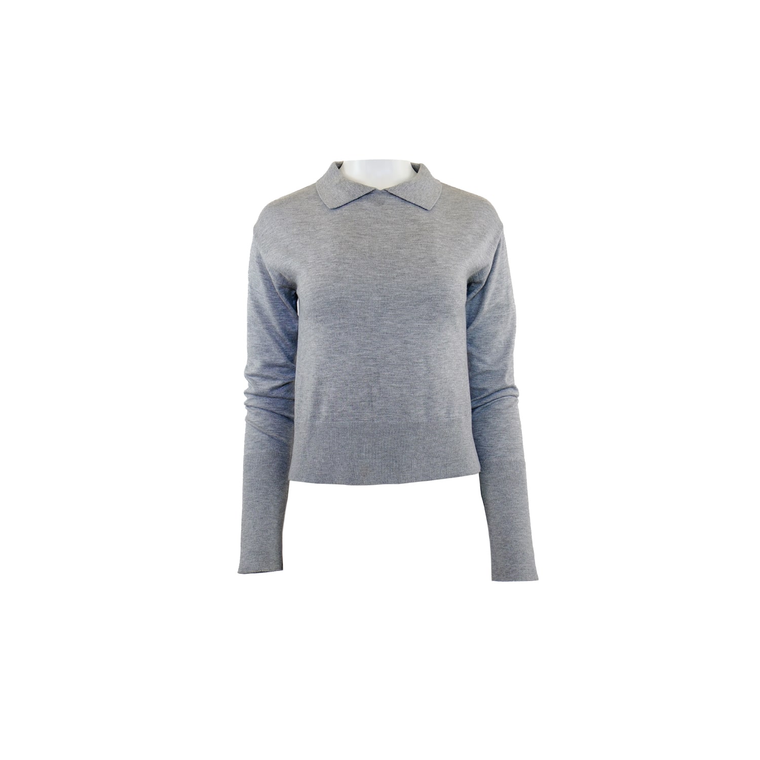 Theo The Label Women's Pallas Collared Sweater In Heather Grey In Grey