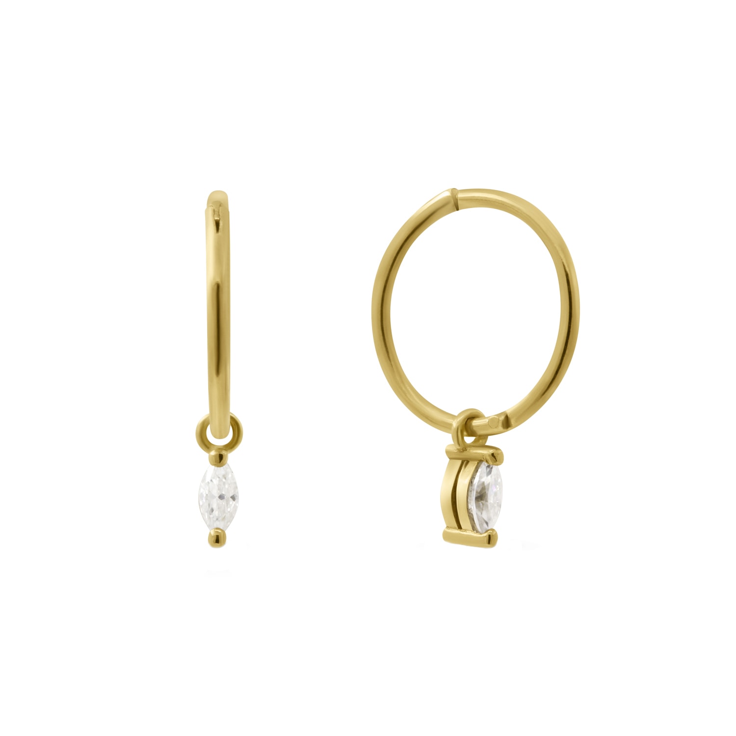 Lee Renee Women's Moissanite Clicker Hoop Earrings - Gold In Gold