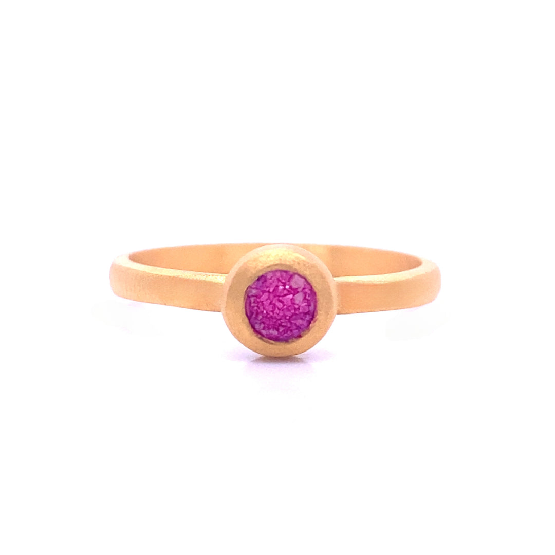 Women’s Pink / Purple Balls Of Fire Stacking Ring In Purple Druzy Gem Bazaar Jewellery