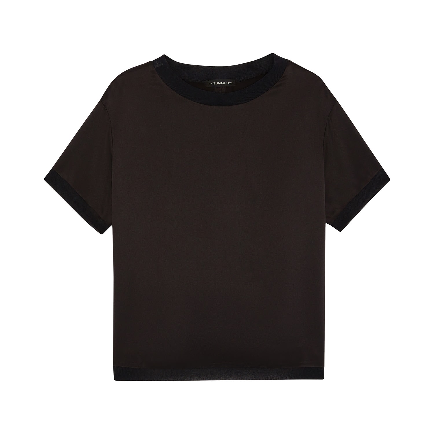 The Summer Edit Women's Cloe Silk T-shirt - Black In Black