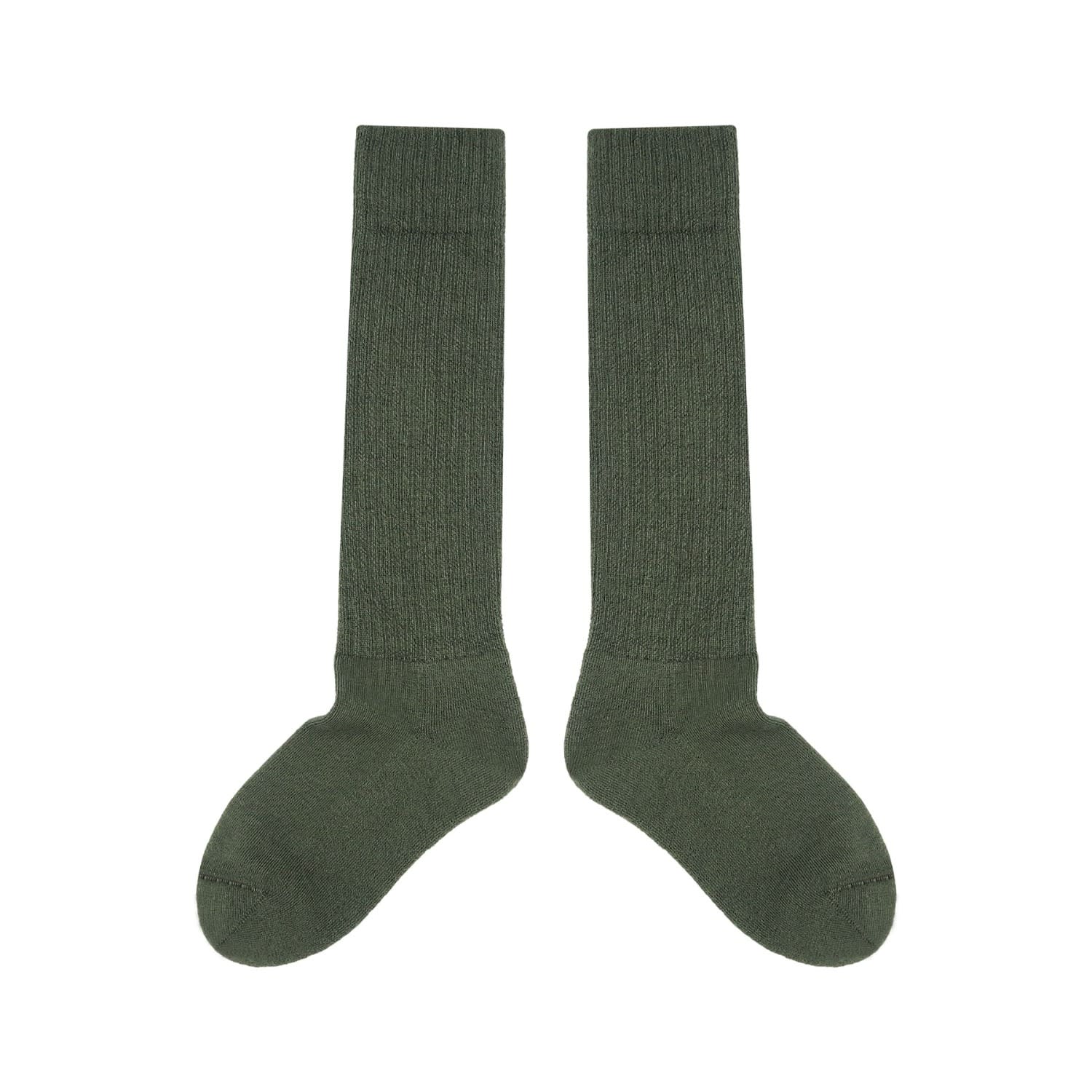 Peper Harow - Made In England Green Women's Wool Boot Socks - Olive In Green