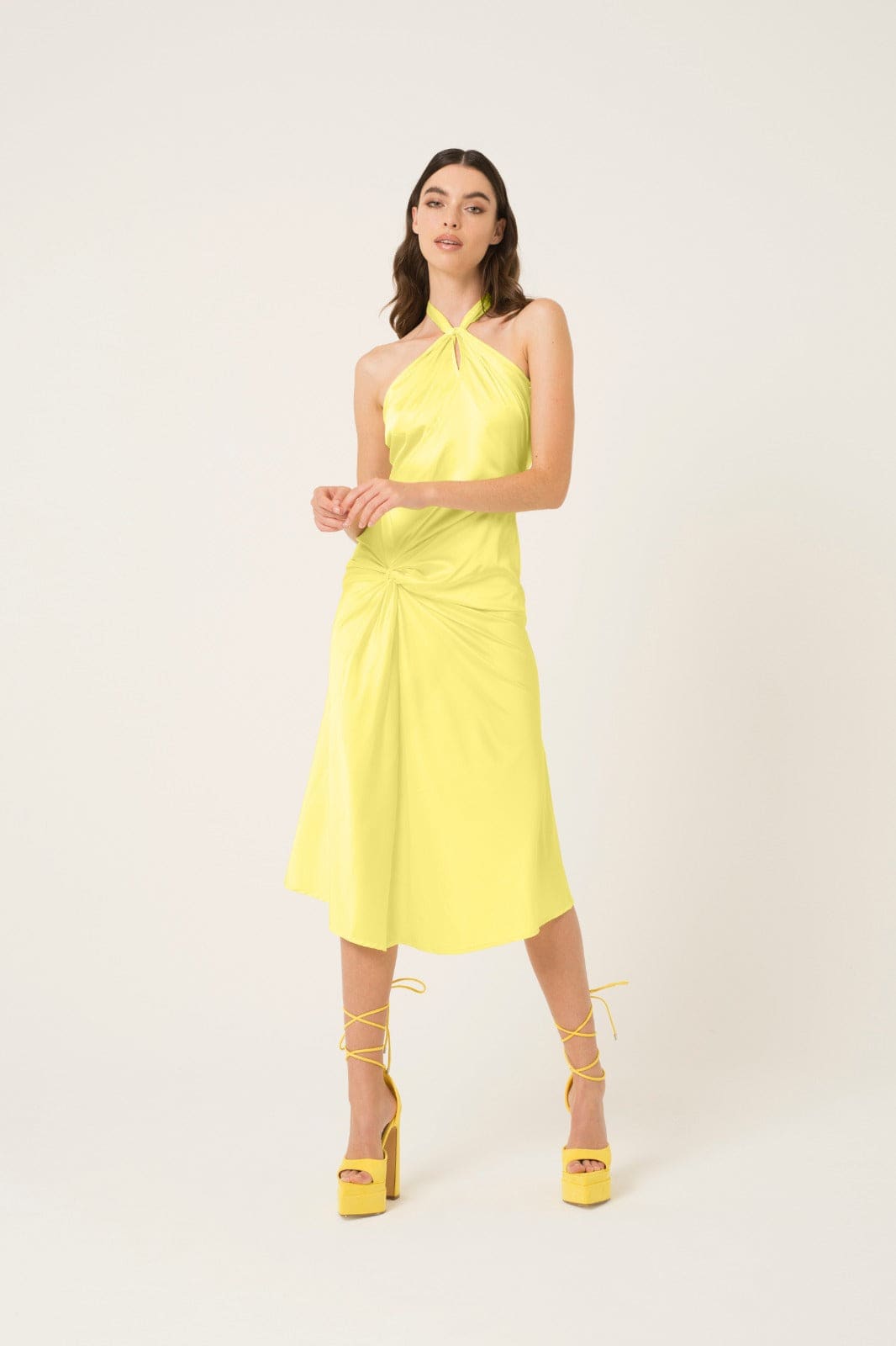 Yellow halter hotsell neck dress
