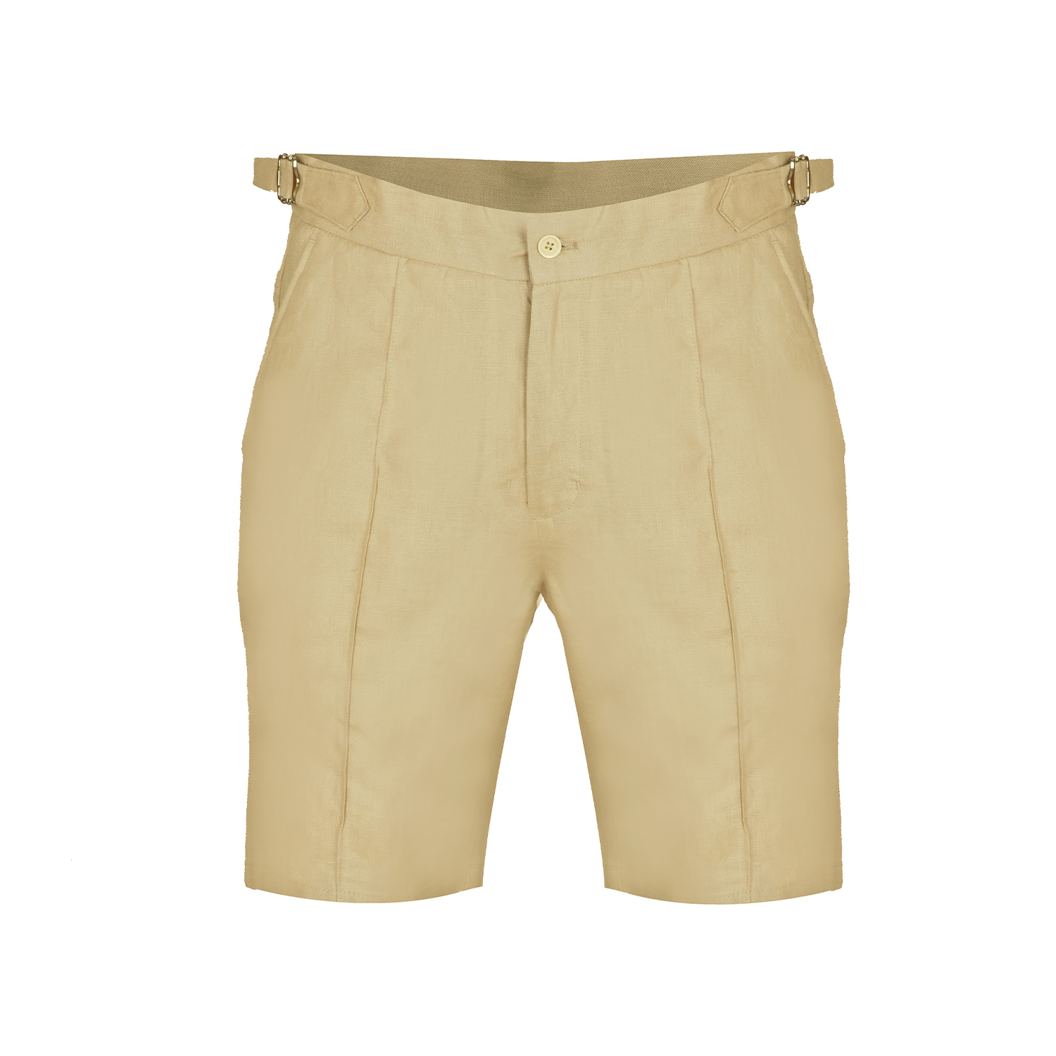 David Wej Men's Neutrals Hugo Linen Short With Side Adjuster - Beige