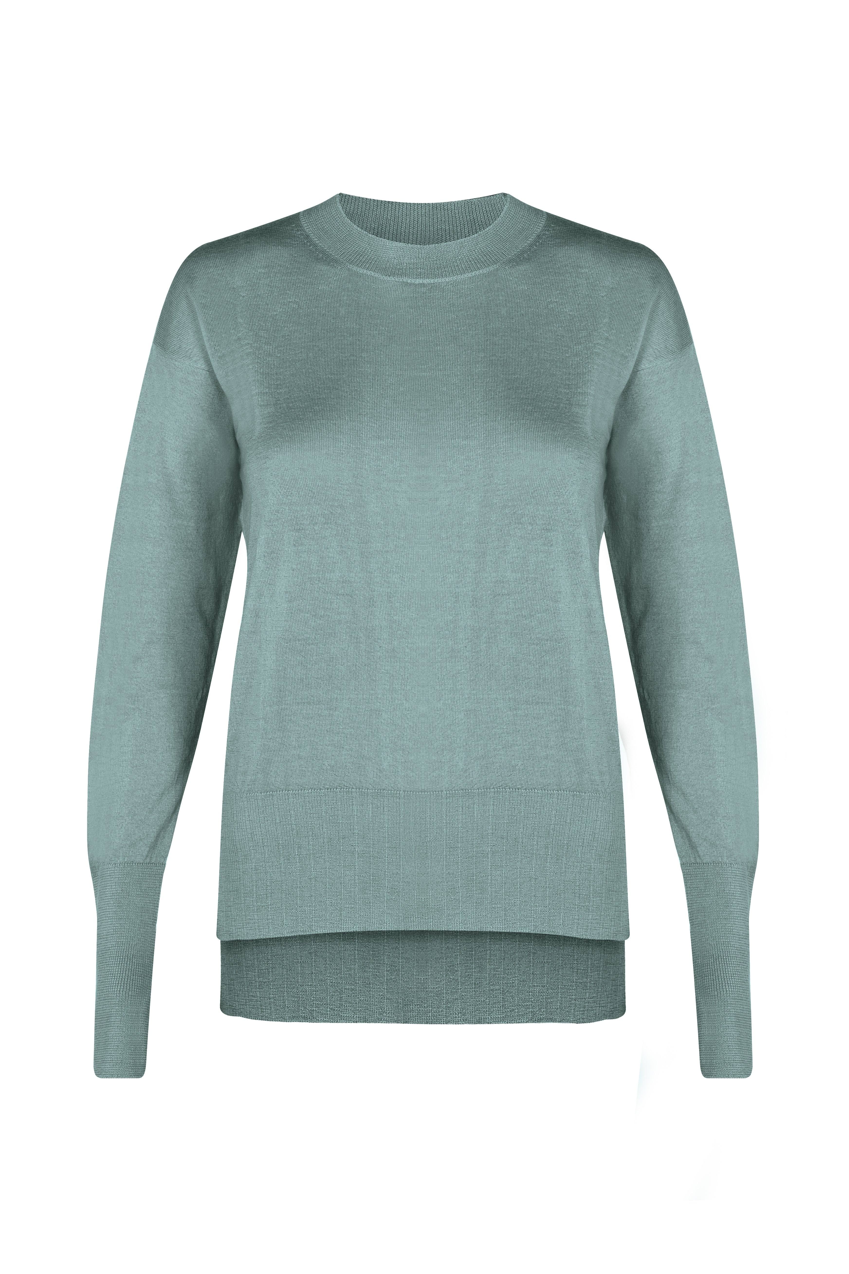 Justlove Women's Green Ultralight Nepalese Sweater Akash Eucalyptus In Green