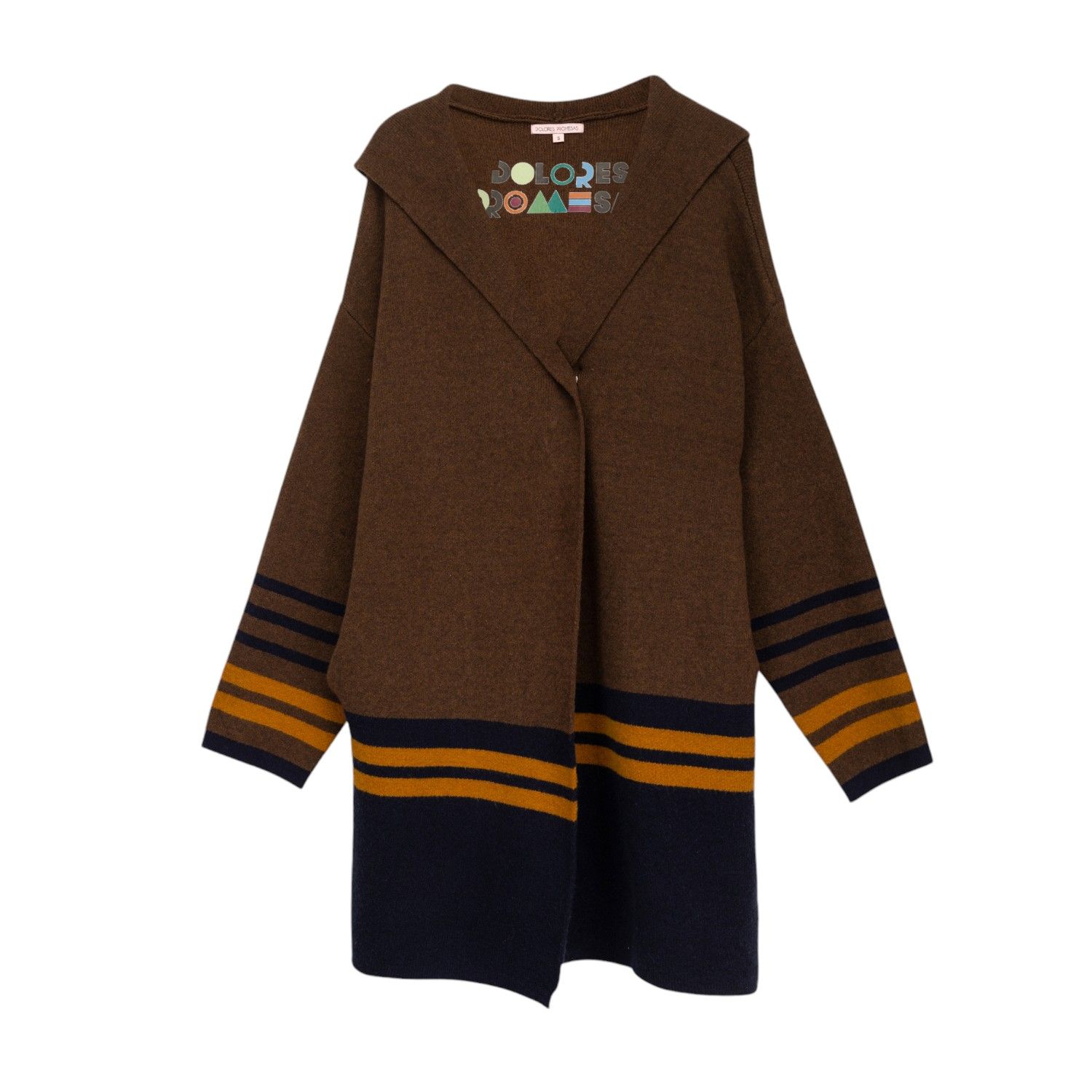 Dolores Promesas Women's Brown Carmen Striped Knitted Cardigan In Brown