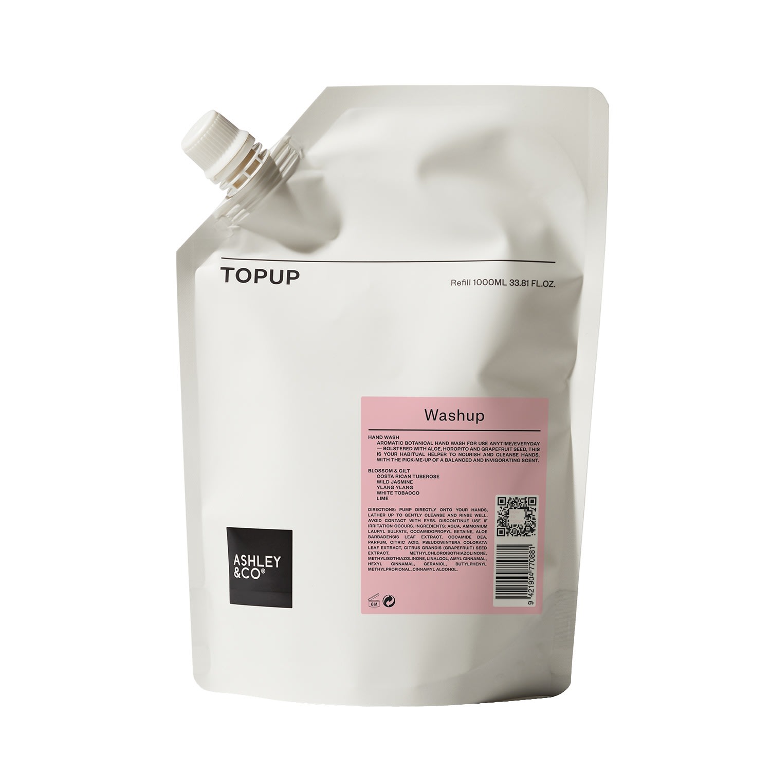Ashley & Co Top Up - Hand Wash Refill Blossom & Gilt In Green