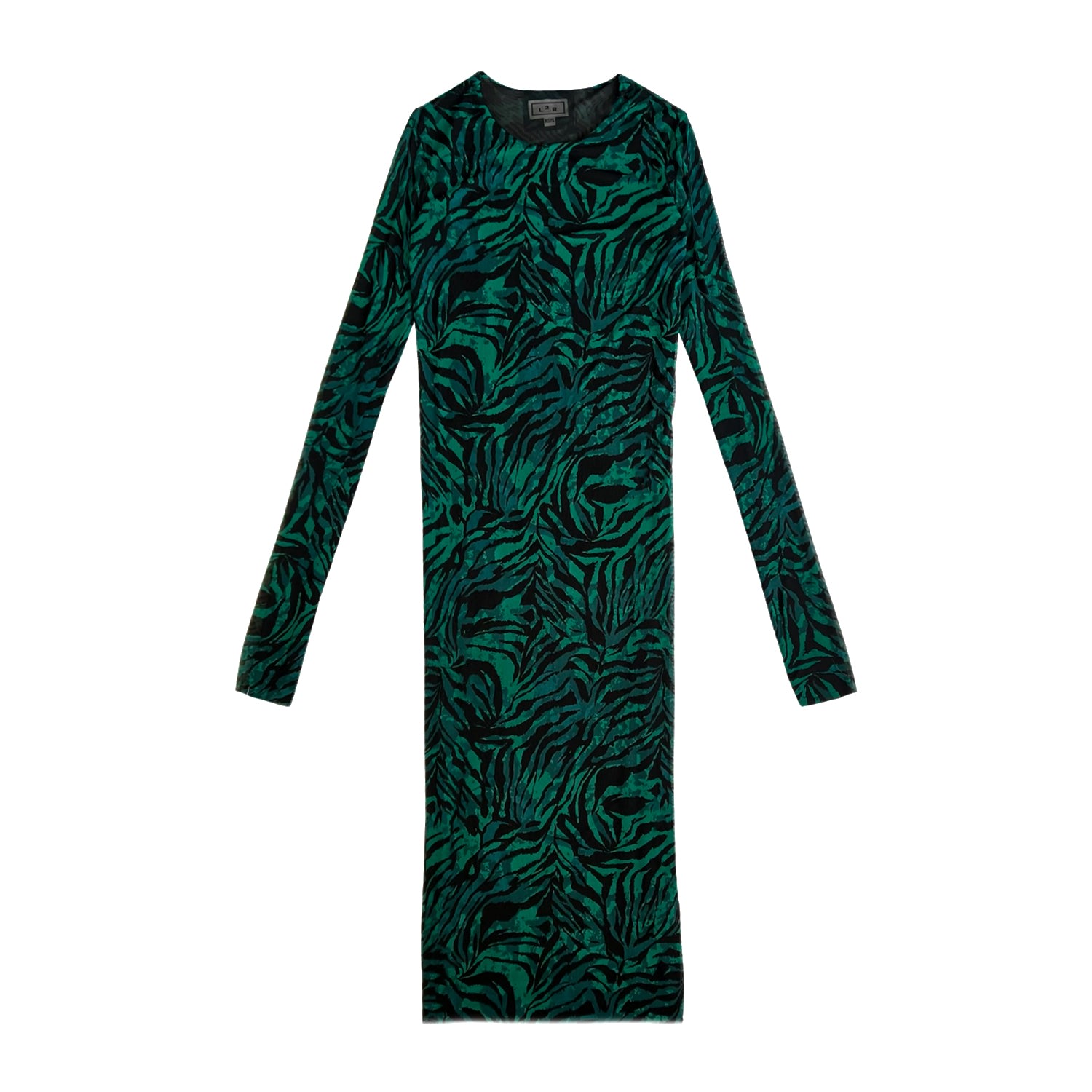 L2r The Label Women's Green / Black Reversible Print Mesh Dress In Green & Black