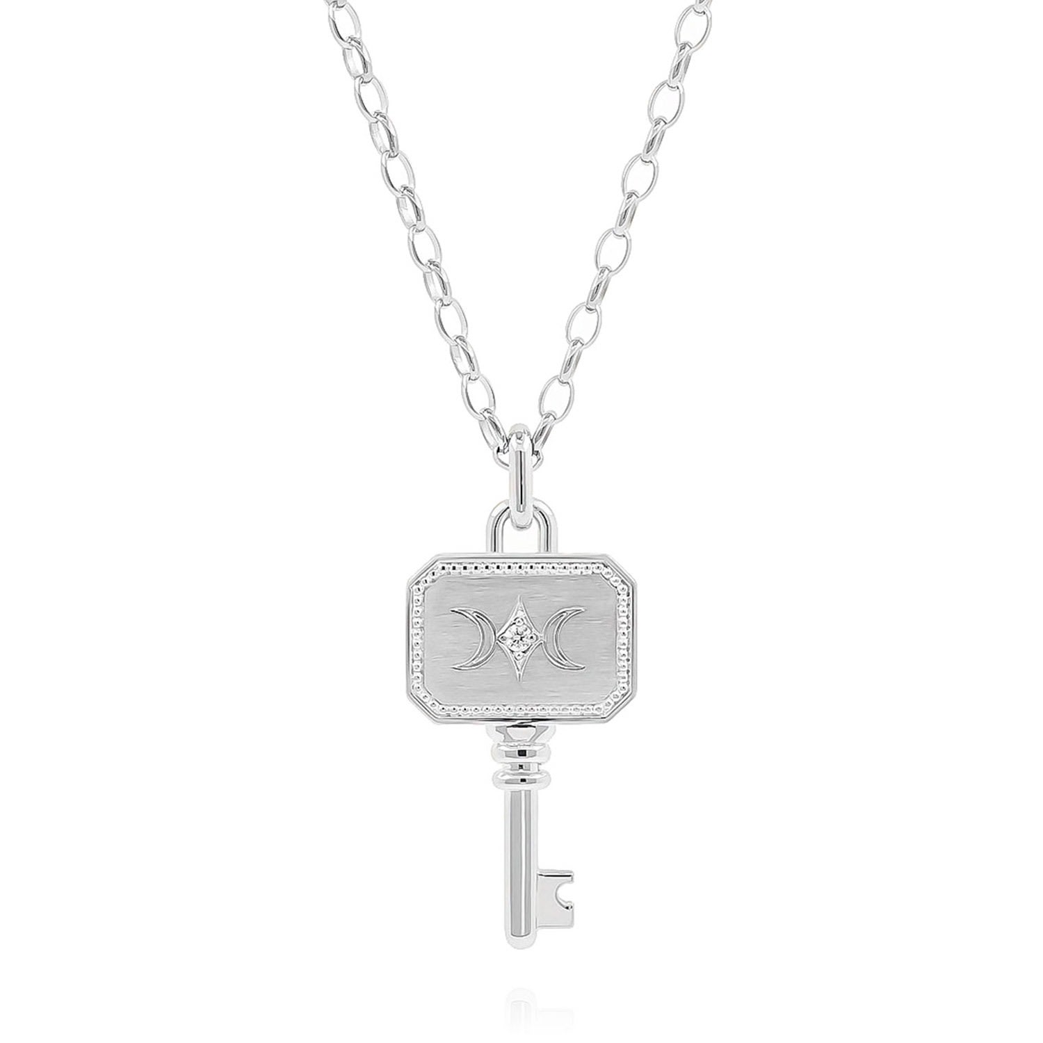 Cote Cache Women's  Key Pendant Chain Necklace - Silver In Silver