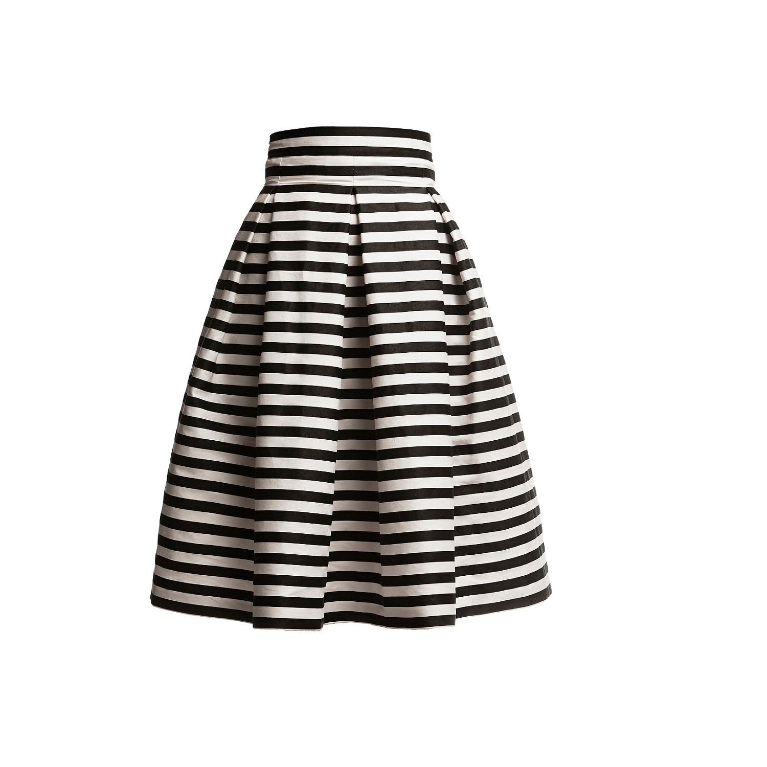 Women’s White / Black Amalfi Striped Midi Skirt Black & White Large Rumour London