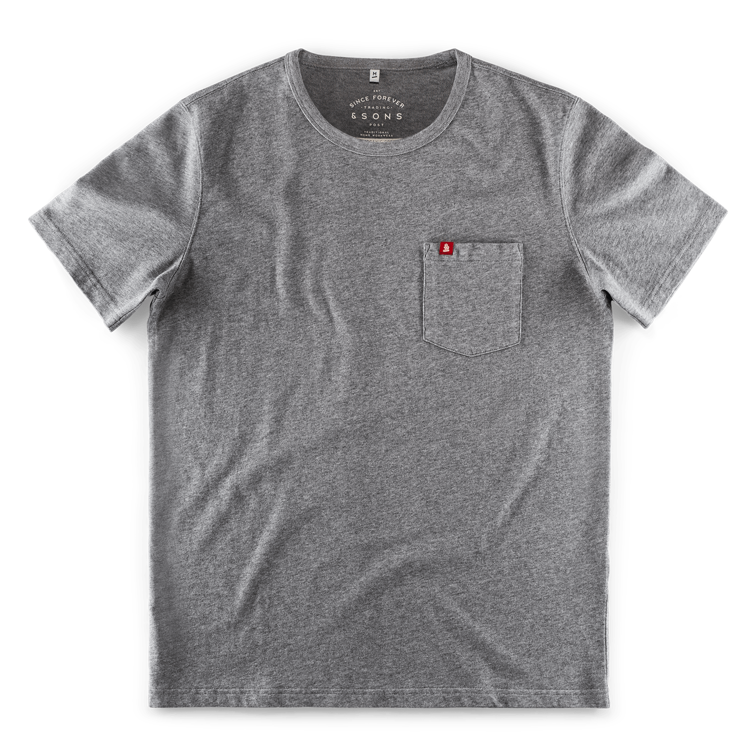 &sons Trading Co Men's Boxer Pocket T-shirt Grey Marl In Grey