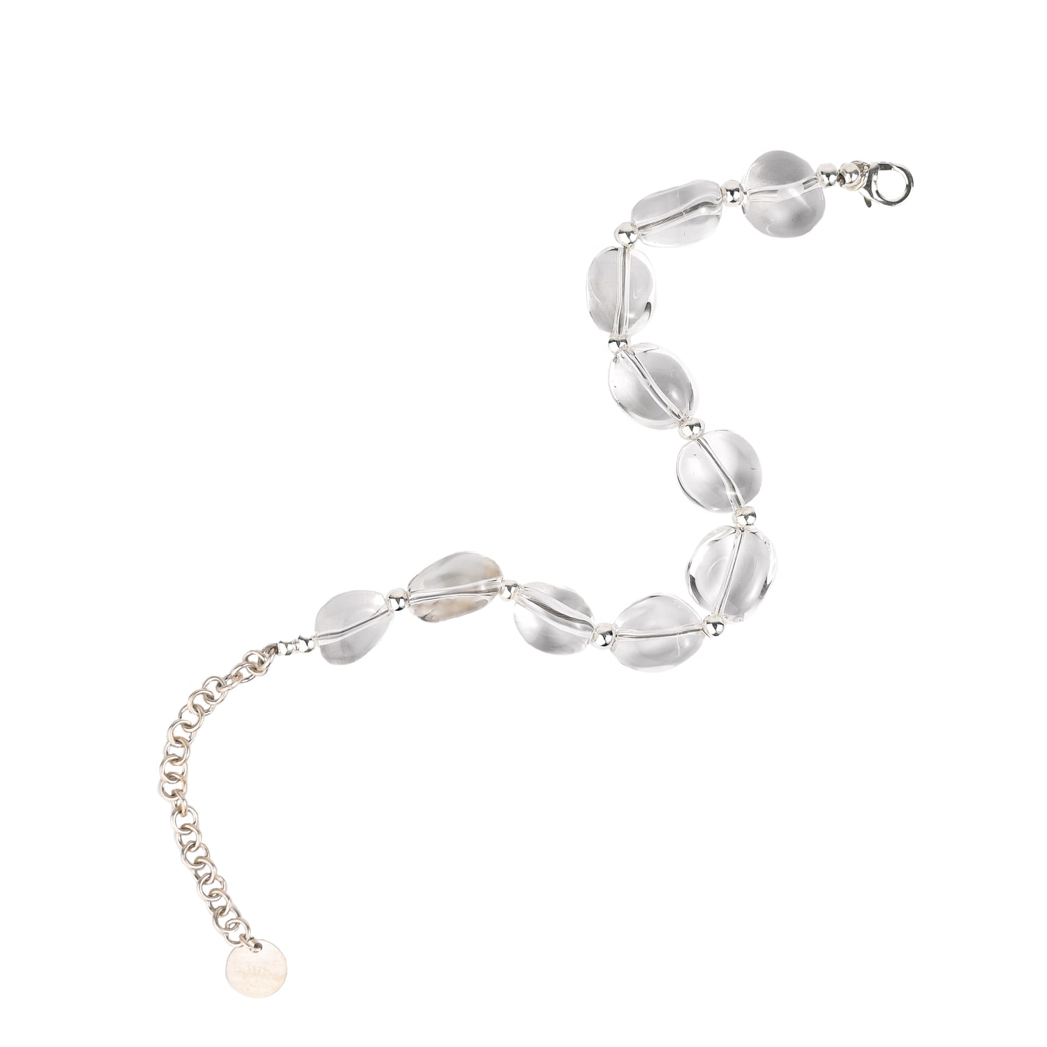 Zynnia Collective Women's White / Silver / Neutrals See Through Pebble Bracelet