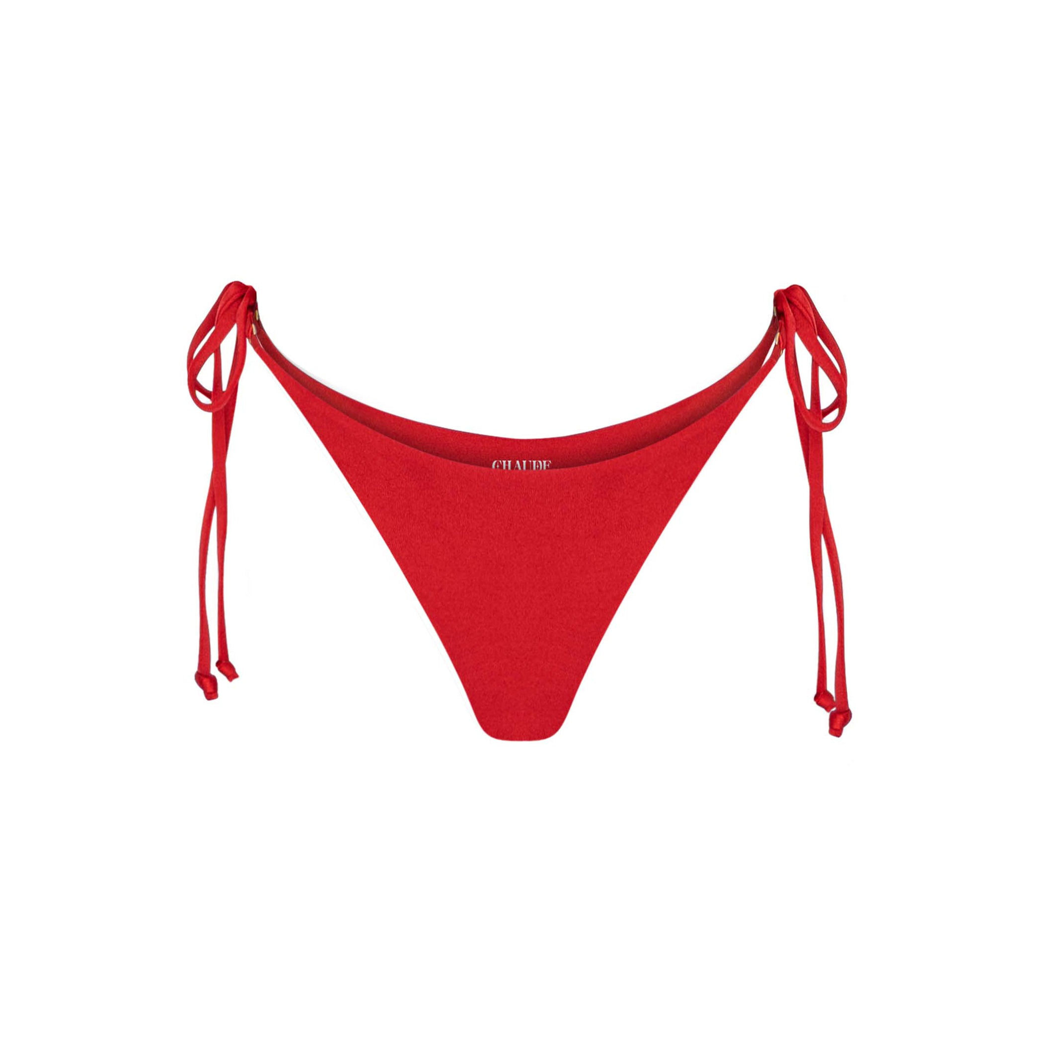 Chaude Swimwear Women's Toni Triangle String Bottoms - Poppy Red In Red