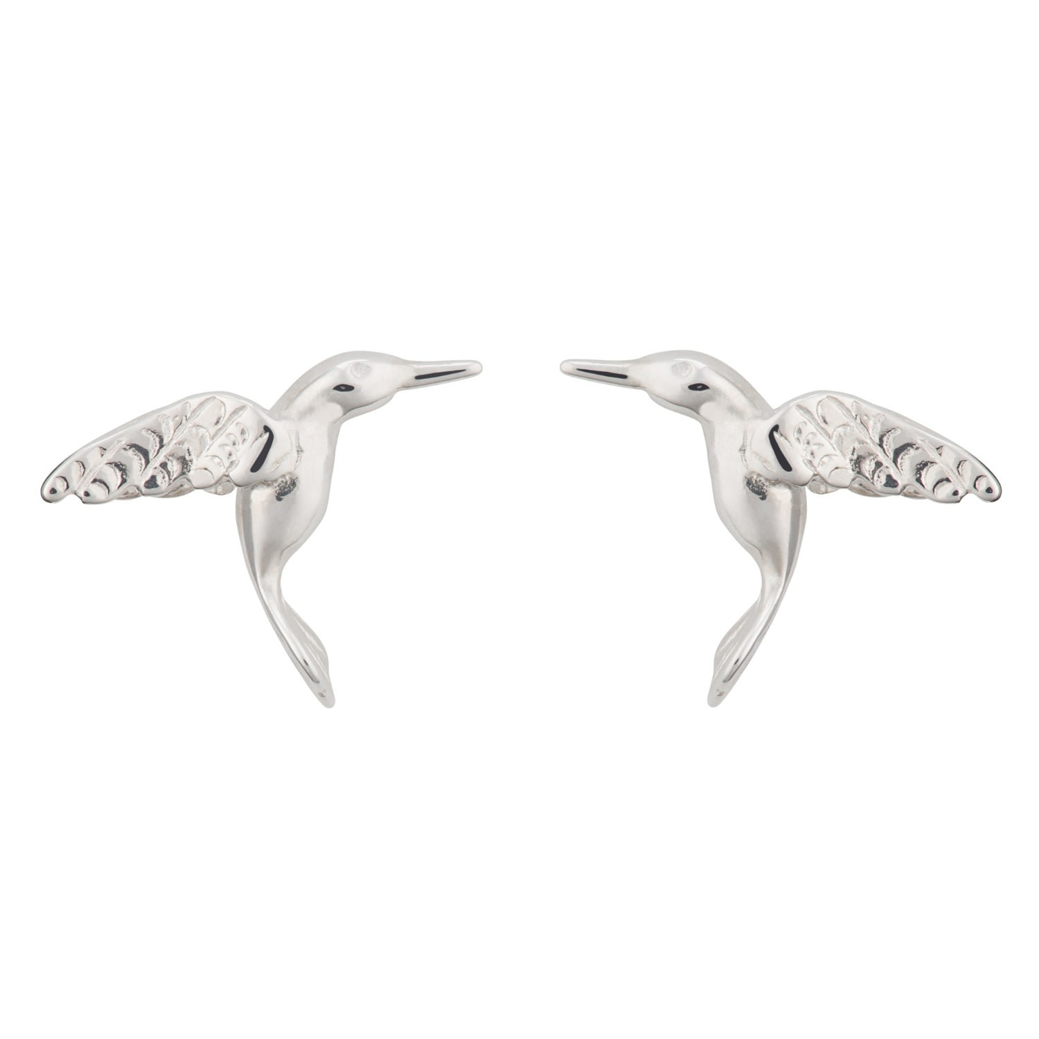 Lily Charmed Women's Sterling Silver Hummingbird Stud Earrings In Silver