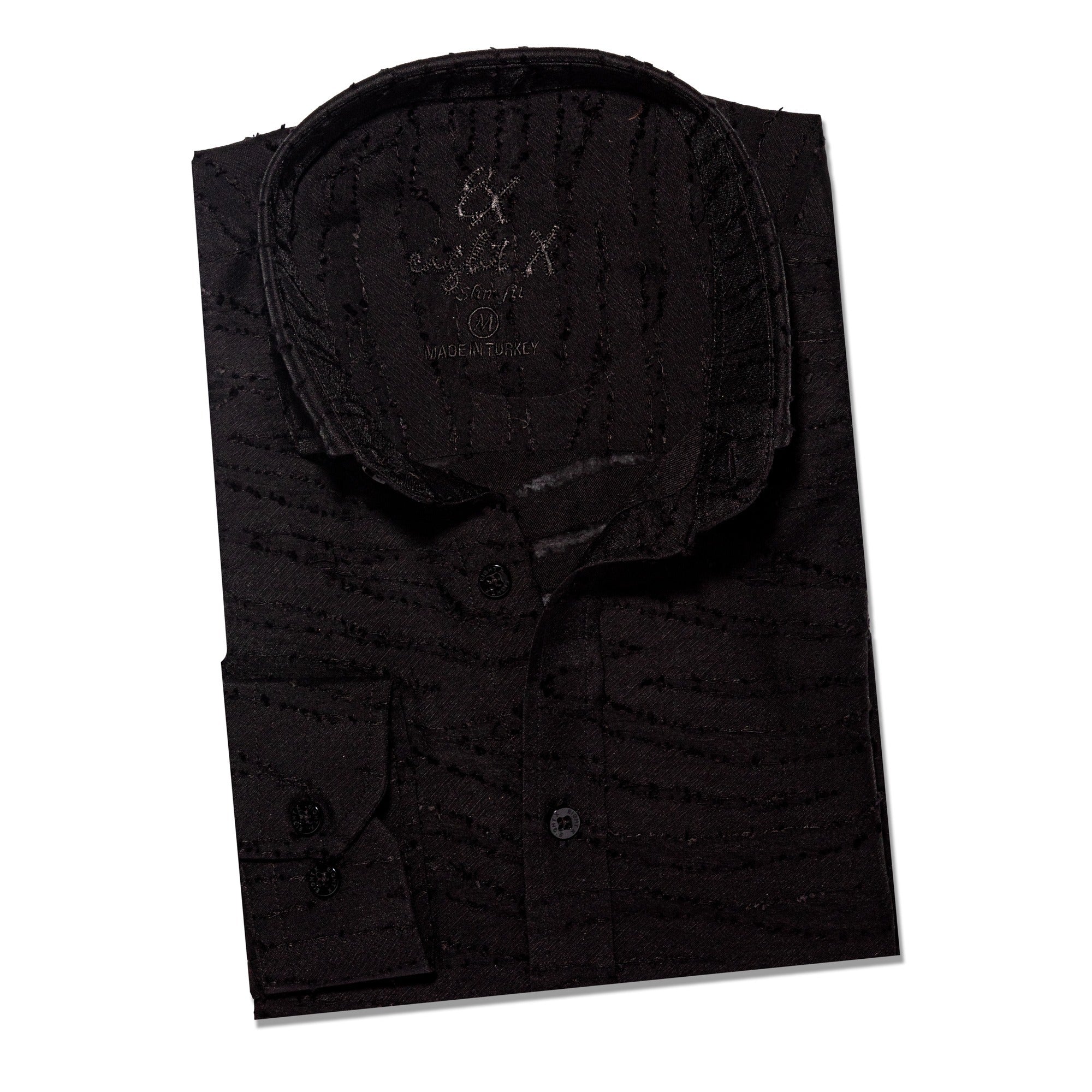 Eight X Men's Black Scorcher Jacquard Button Down Shirt In Black