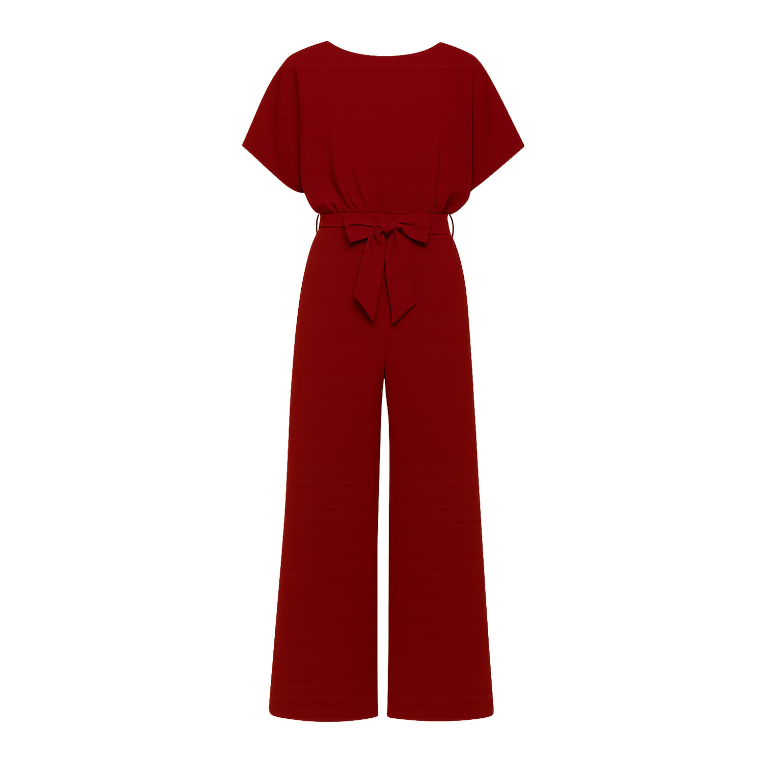 Yumi Batwing Stretch Jumpsuit In Red