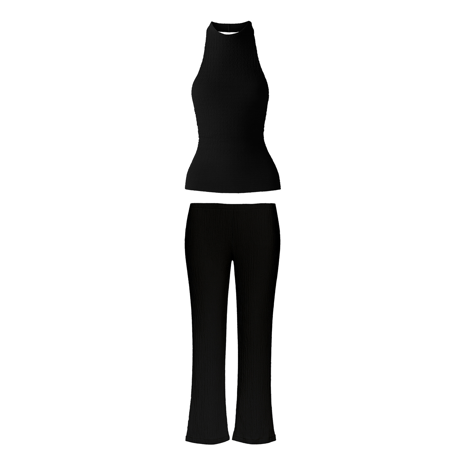 Ats The Label Nora Black Knit Set In Multi