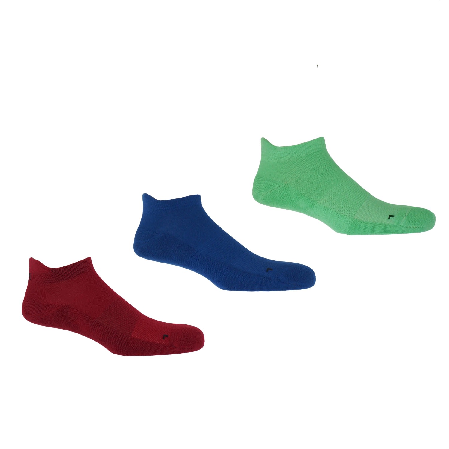 Organic Sport Men’s Trainer Socks Bundle - Burgundy, Blue & Green Peper Harow - Made in England