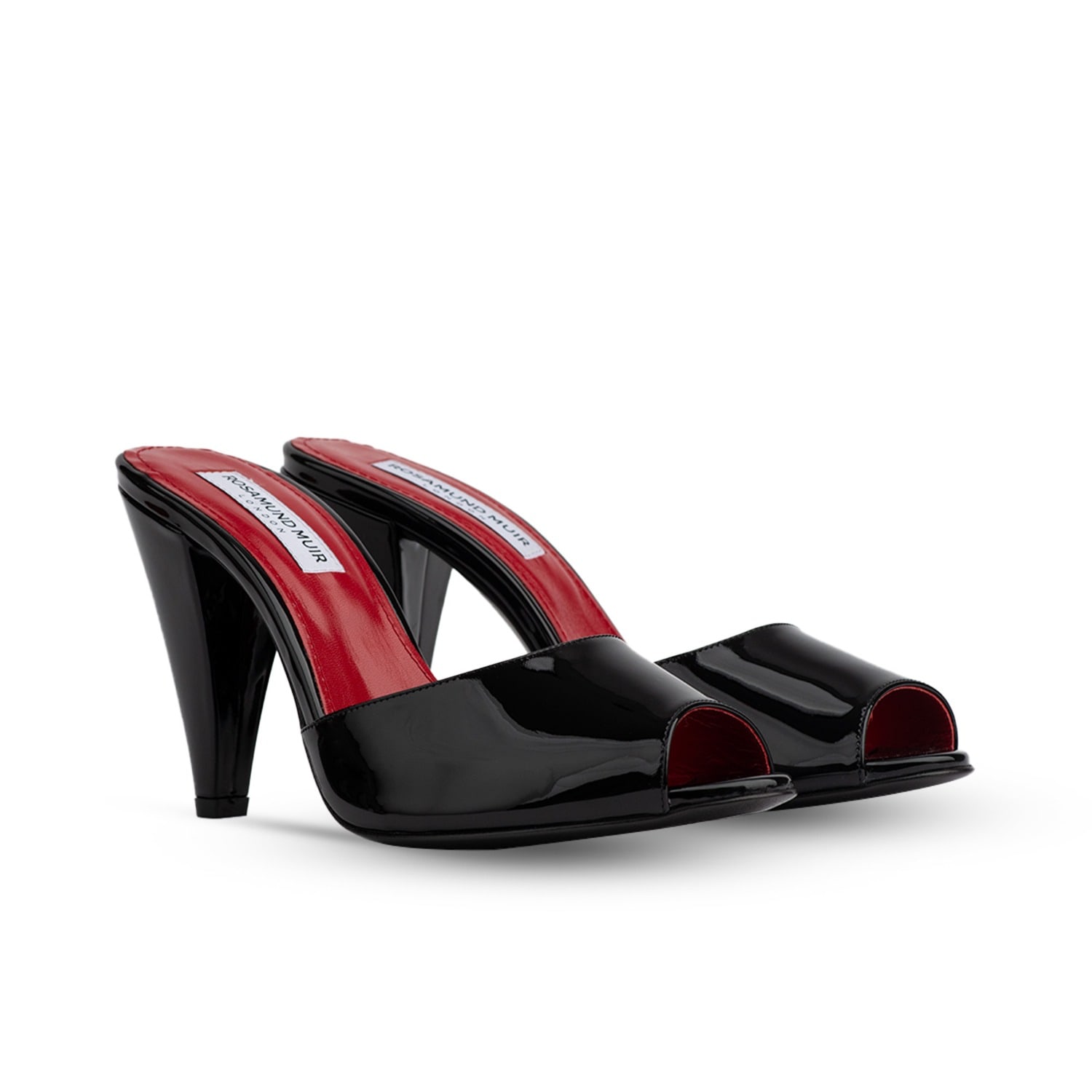 Rosamund Muir London Women's Montavia Black Patent Mules - Races, Weddings, Events In Black