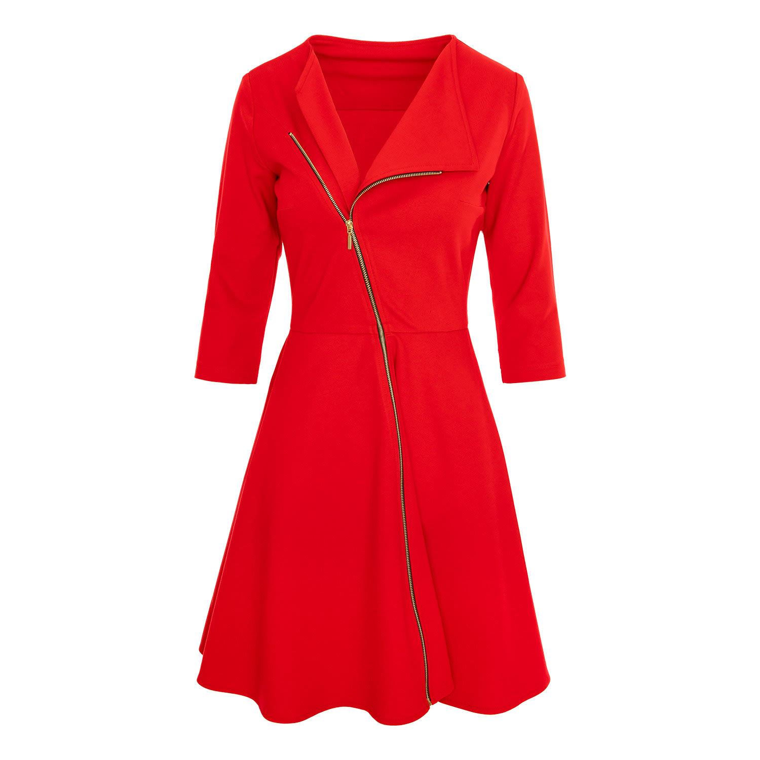 Roserry Women's Chelsea A-line Jersey Dress In Red With Pockets In Red