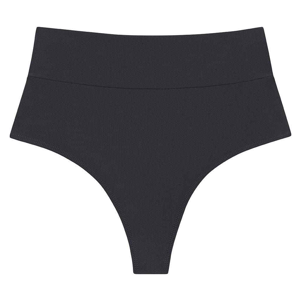 Montce Swim Women's Grey Charcoal Added Coverage High Rise Bikini Bottom In Grey