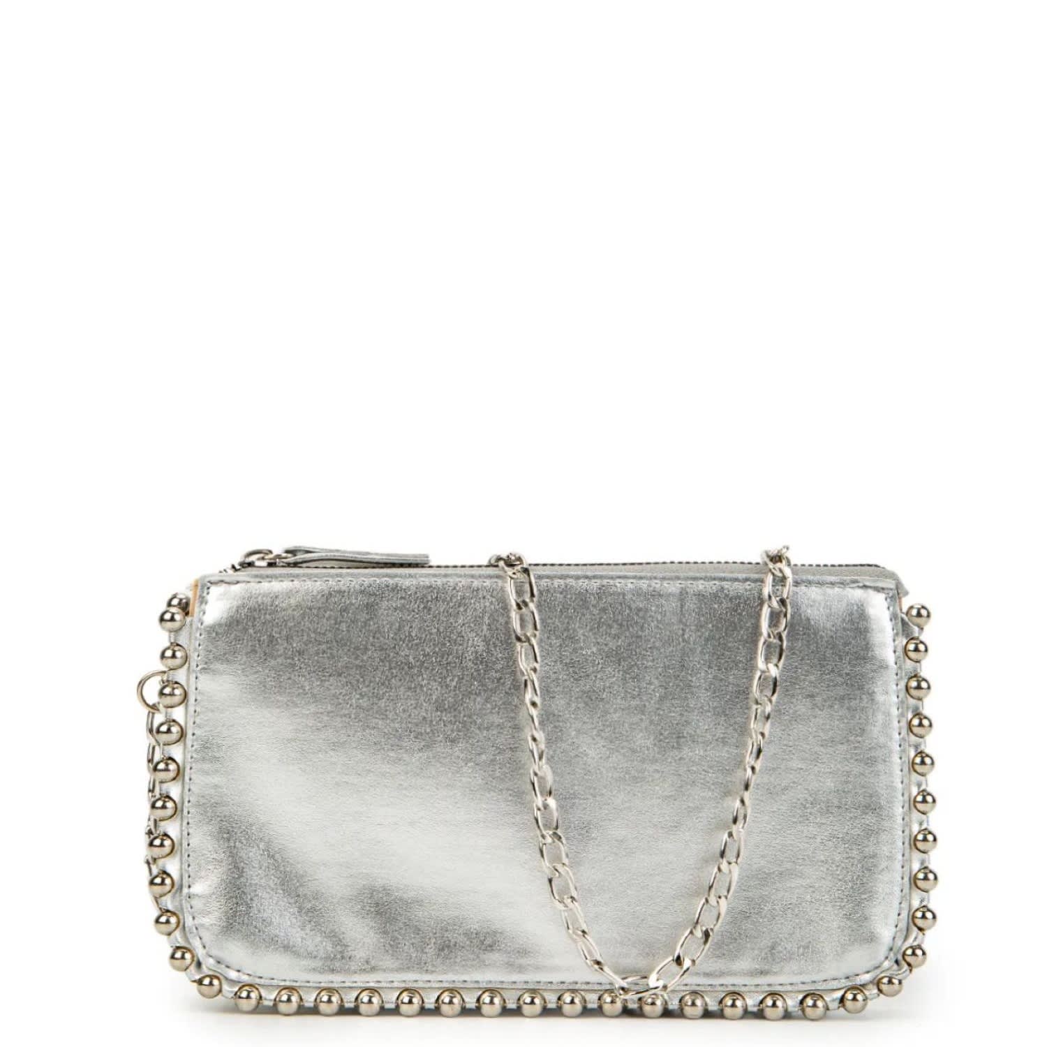 Springmoonatelier Women's Very Special Luxury Silver Color Cross Strap Party Bag