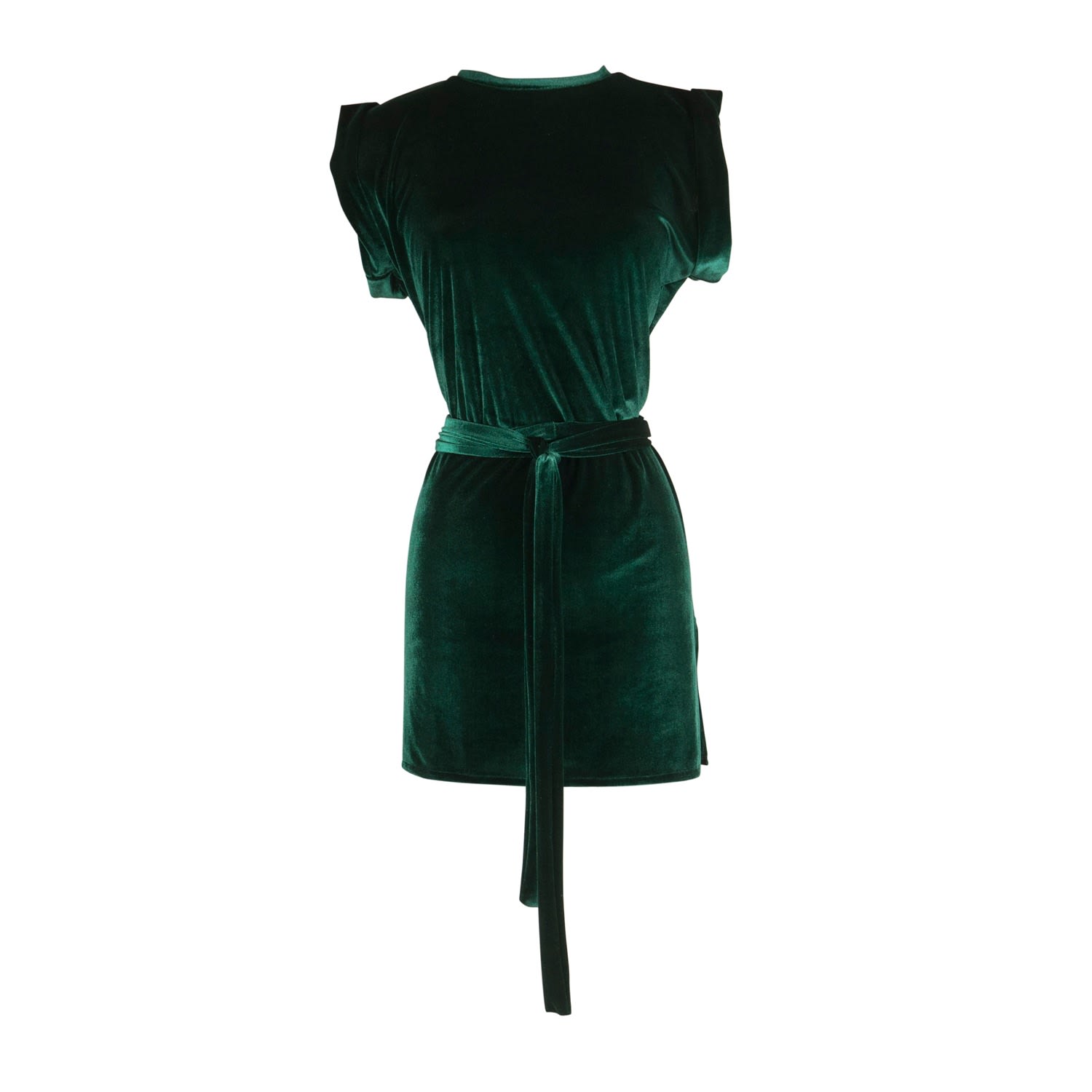 Women’s Emerald Velvet Lounge Tunic With Belt Small Jennafer Grace