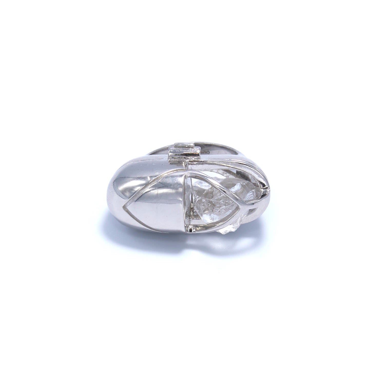 Capsule Eleven Women's Neutrals Capsule Crystal Ring - Sterling Silver - Clear Quartz In White